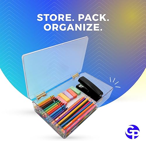 Miniatura 2 de 1 Clear Hard Plastic Box with Hinged Lid , 10 38" L x 6" W x 2" H, Plastic Display Case and Keepsake Storage Box, Made in USA by Gary Plastic