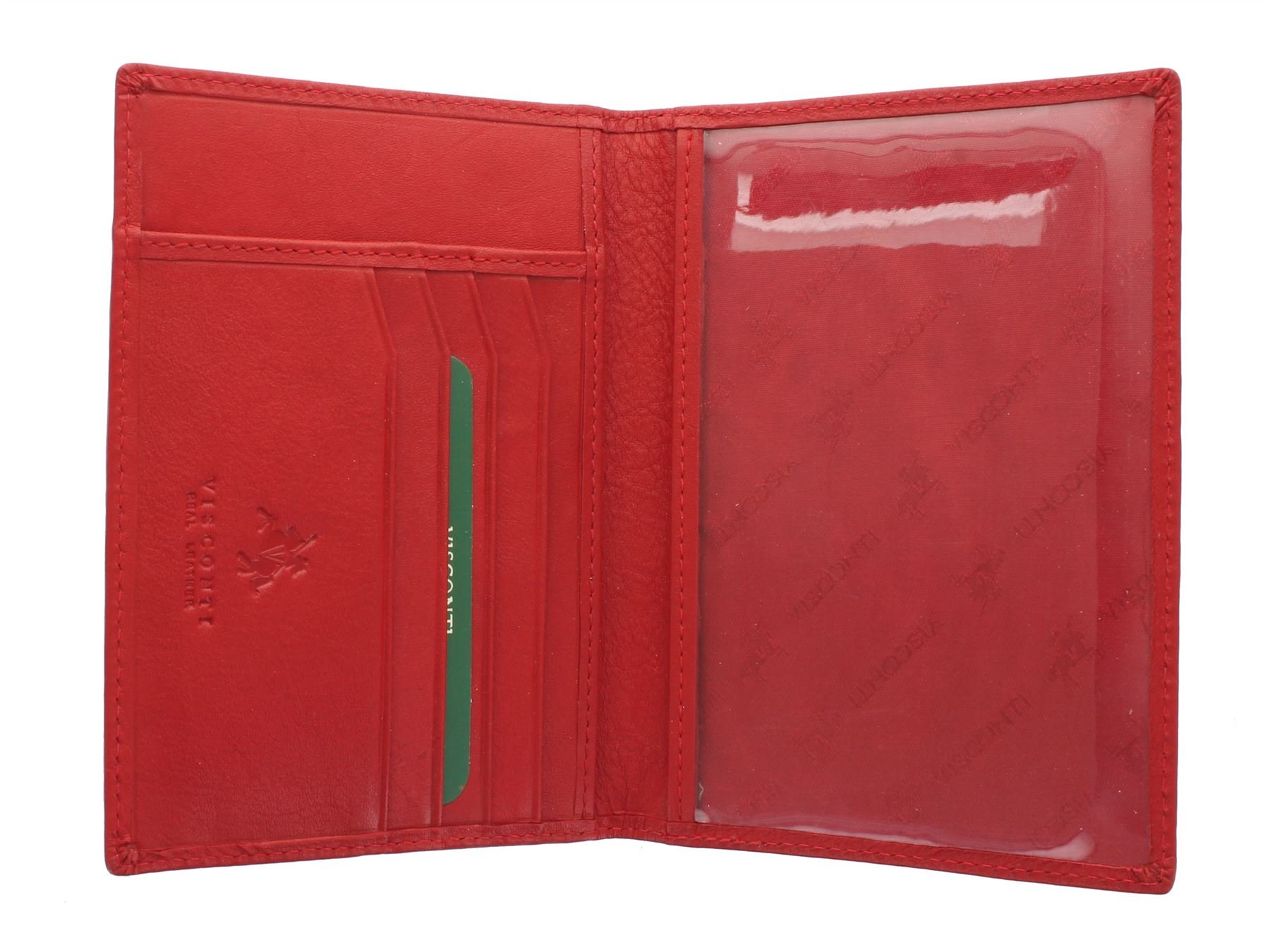 Porta passaporto di pelle. Visconti collezione POLO Blocco RFID 2201 Rosso