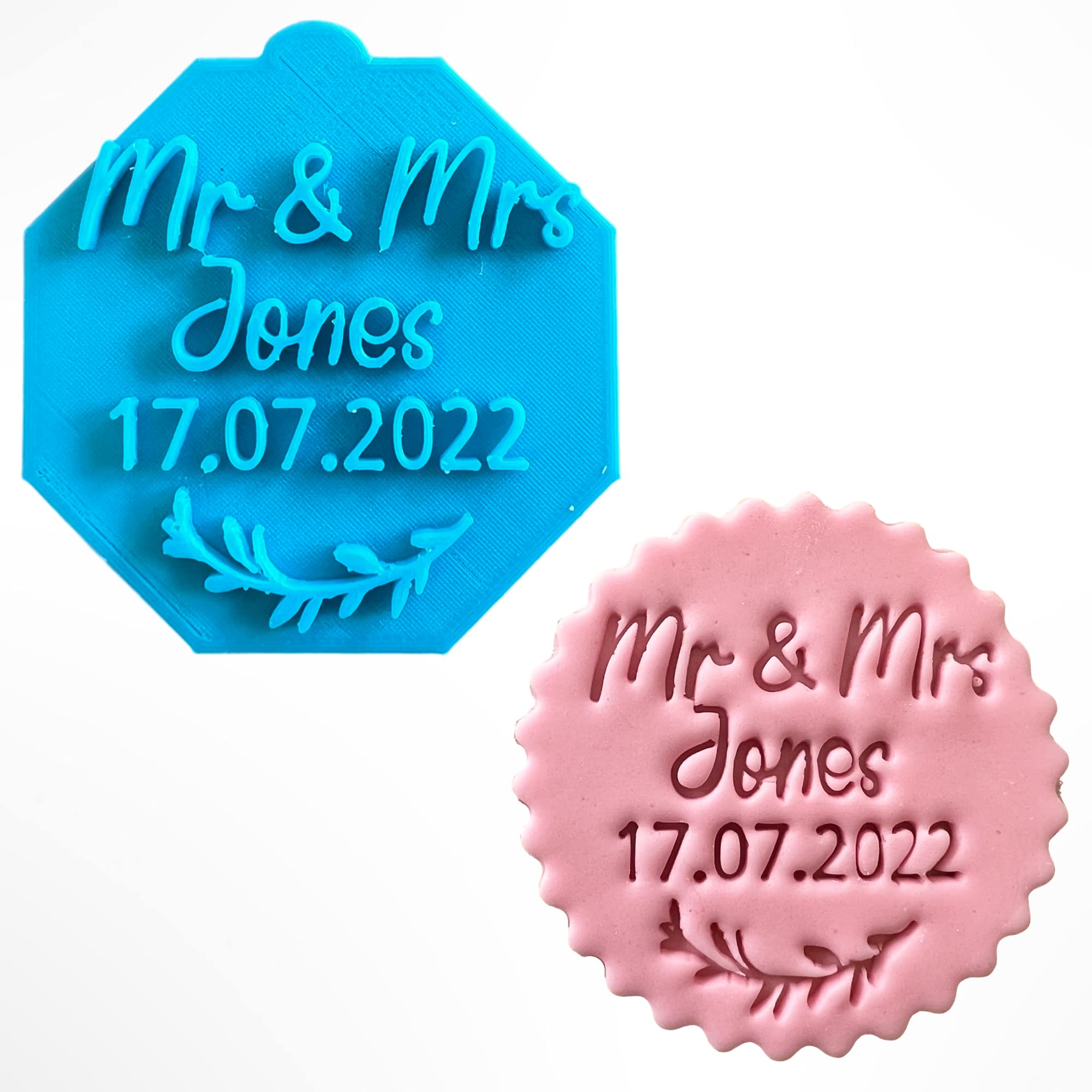 Custom Personalised Wedding Names Fondant Stamp Debosser Cupcake Icing Cookie Decoration Cake (12cm)