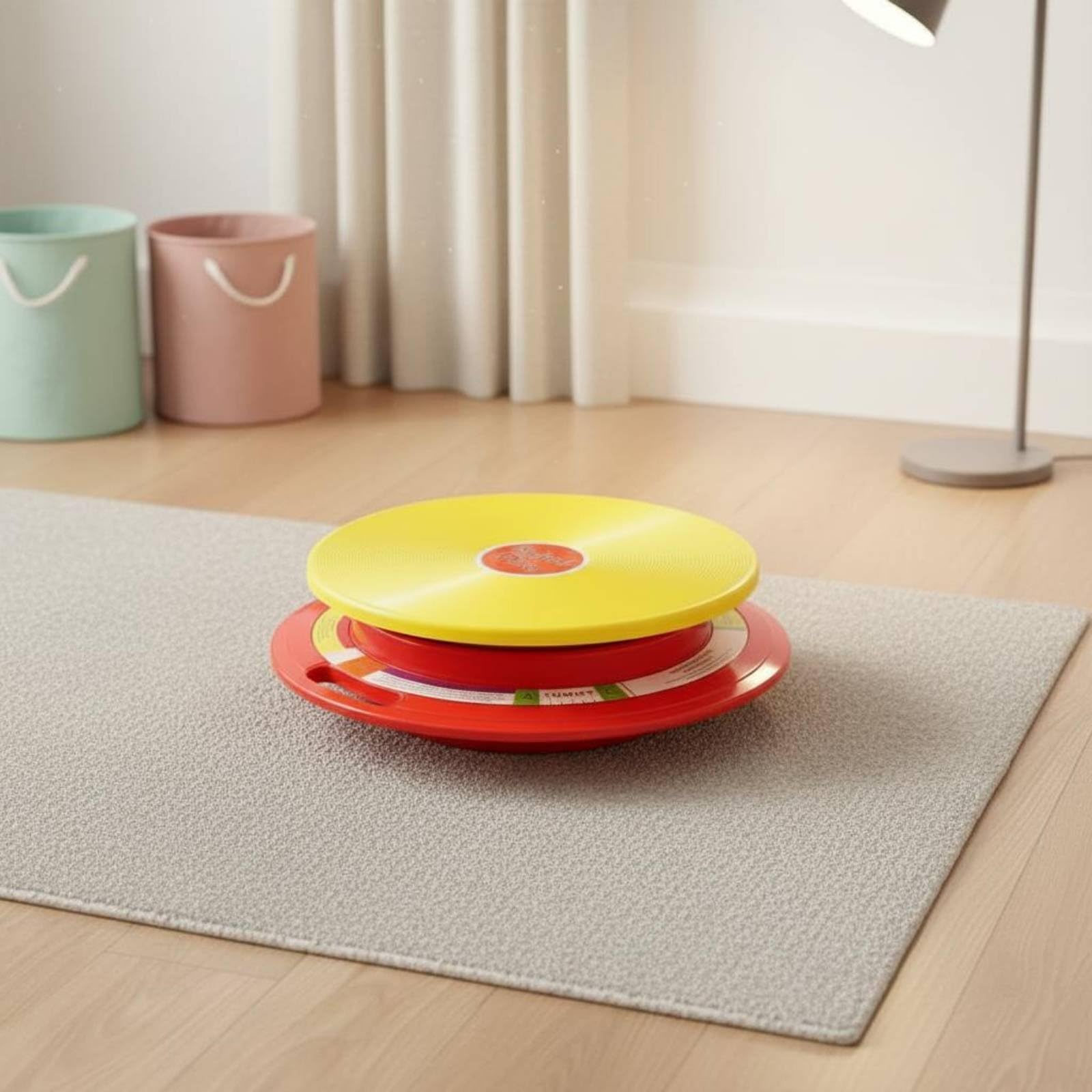 LOVIVER Tavola di Equilibrio per Bambini Balance Board Disco Girevole Piattaforma Rotante Gioco Vestibolare Altezza Regolabile in Plastica Struttura Stabile
