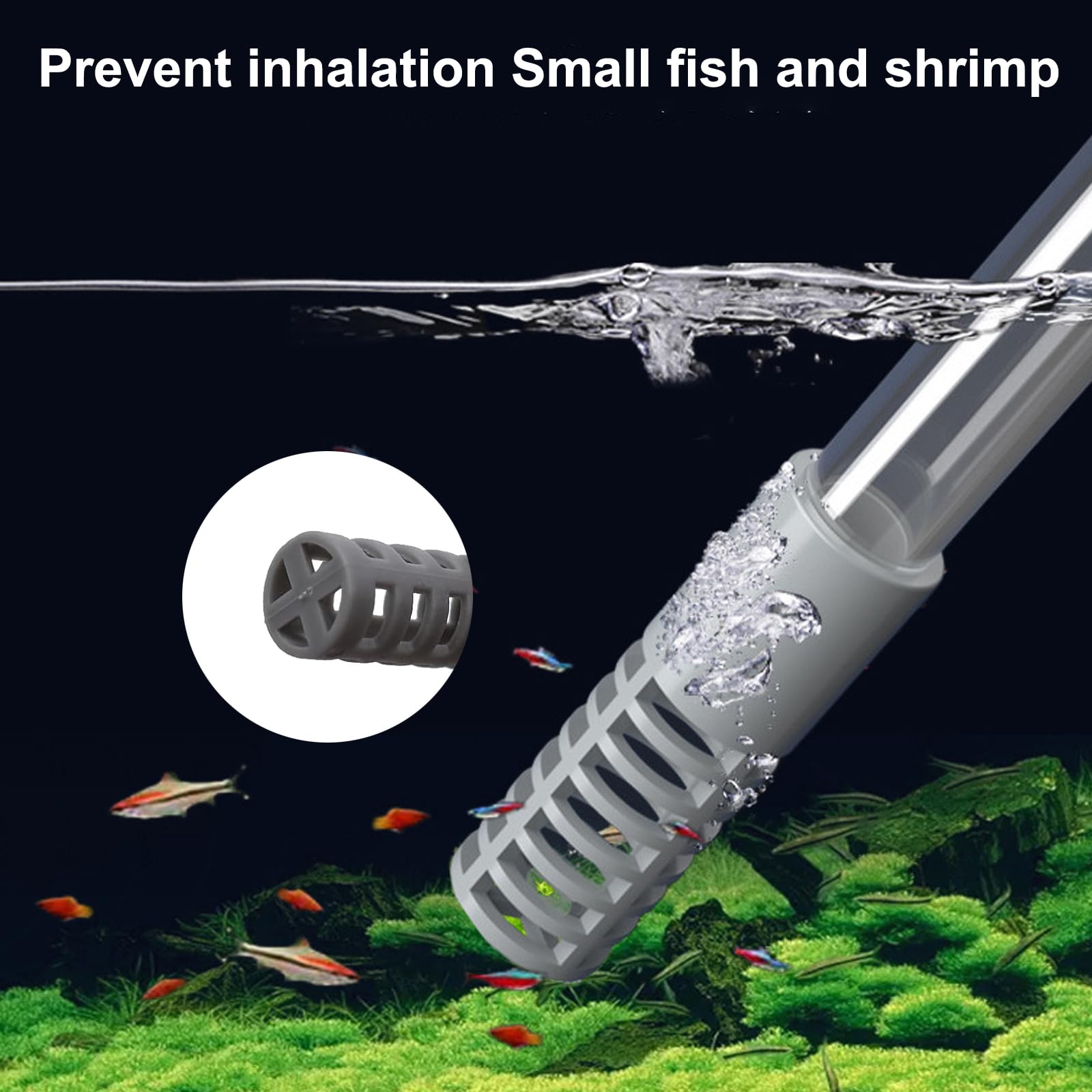 Aquarium Reinigungsset Aquarium Wasserwechsel Aquariumbodensauger AquariumSauger Handpumpe mit Reinigungs-Scheuerschwamm/-Bürste für AquariumWasserwechsel und Filter Sandreinigung