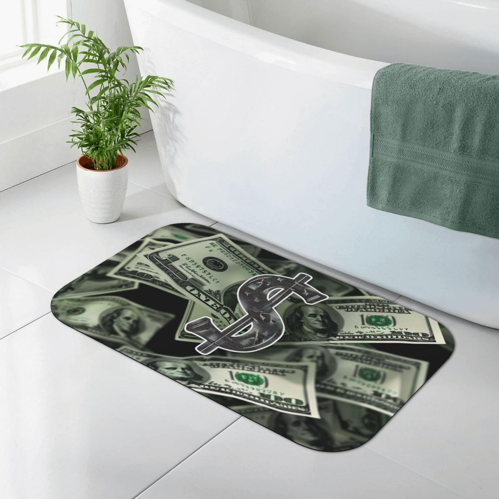 Tapis de salle de bain évite les glissades grâce à la diatomée motif dollar