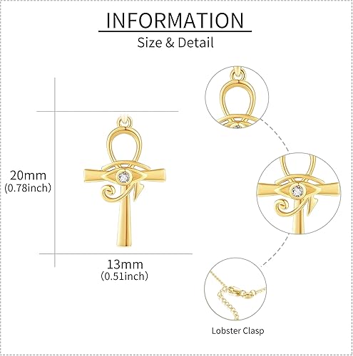 Miniatura 3 de 14K Gold Cross NecklaceEvil EyeMoon and StarTree of LifeBlack Cat Pendant Necklace Christian Confirmation Jewelry Gifts for Women Girls