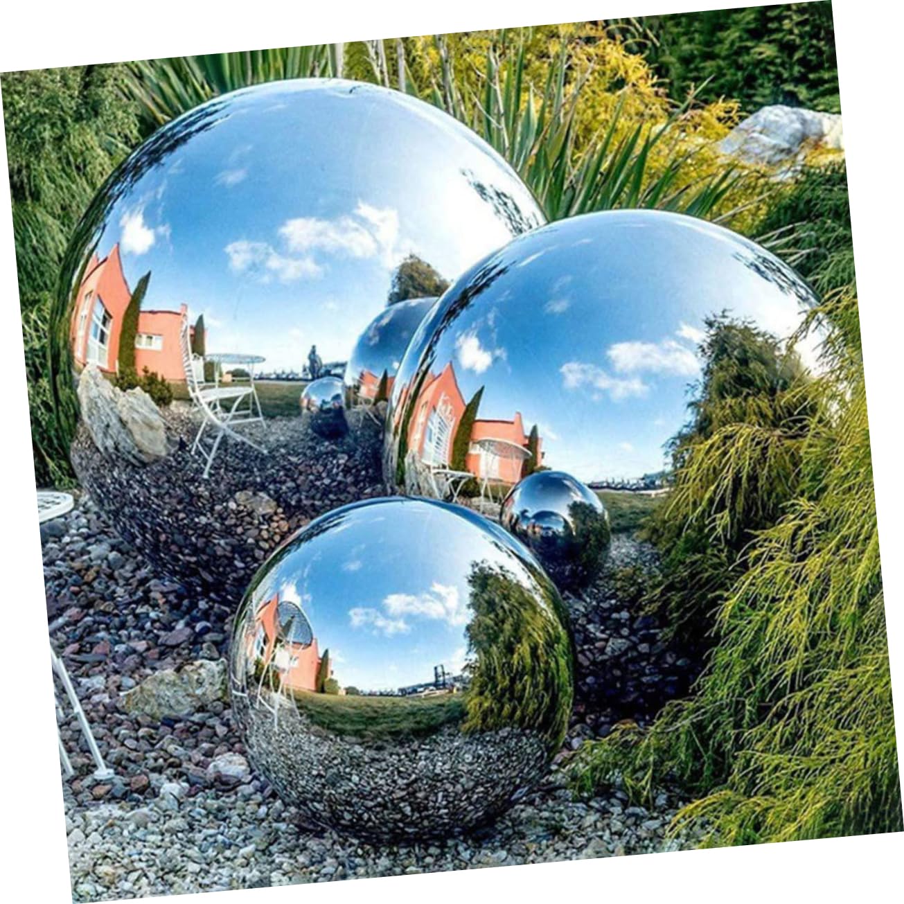 Didiseaon Sfera Riflettente in Acciaio Inossidabile Design Semplice, Palla Decorativa da Giardino Resistente e Non Facile da Deformare, per Decorare la Camera da Letto