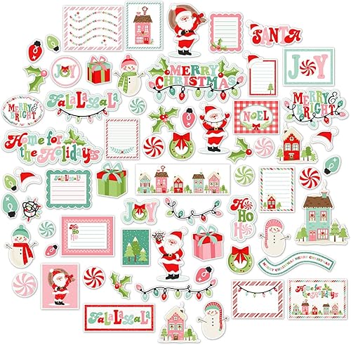 Troqueles de papel - Hogar para las fiestas - para Santa Nochebuena - Más de 60 troqueles de cartulina para álbumes de recortes - por Miss Kate