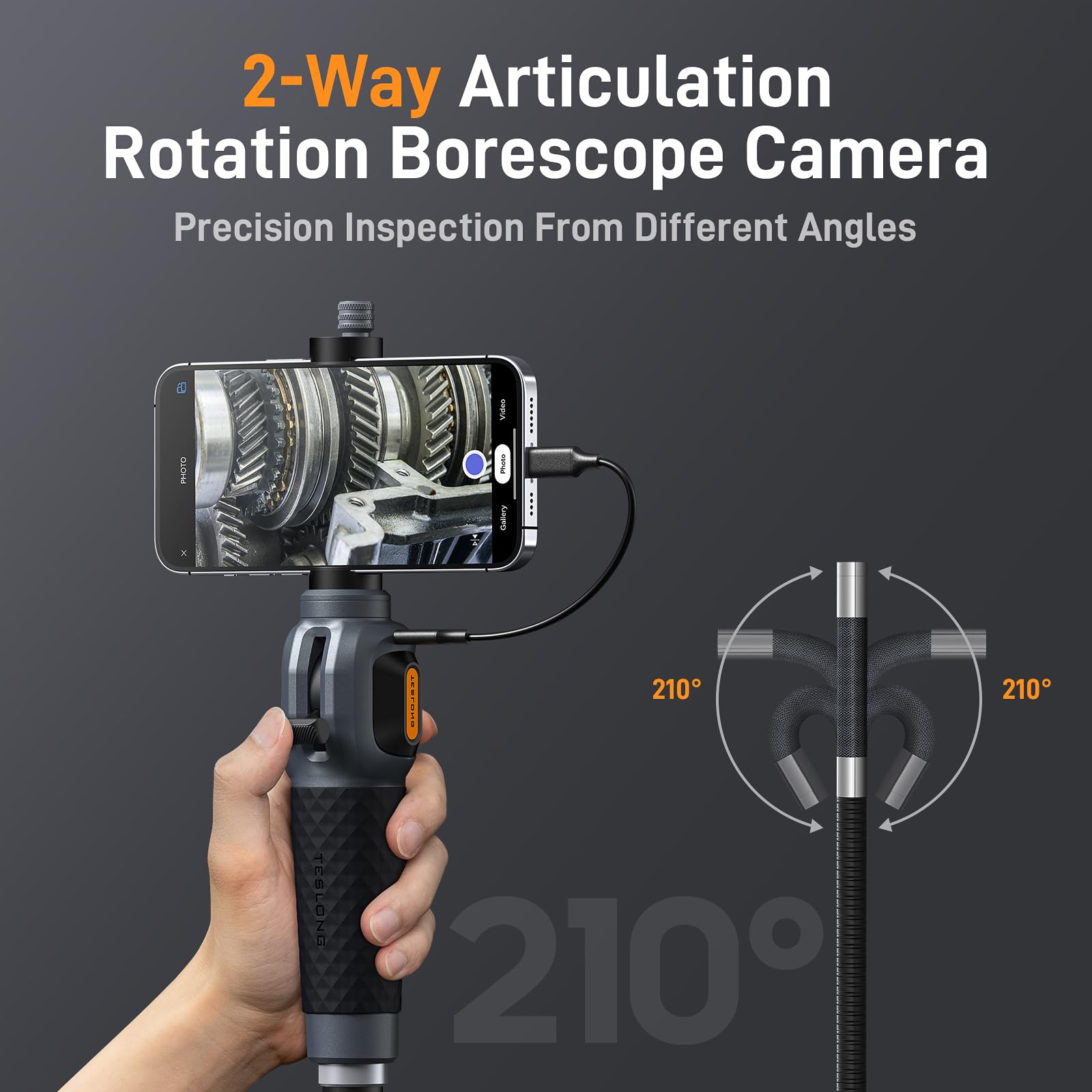 Teslong USB-C Two-Way Articulating Borescope for Home & Auto Inspection — Amazon image 2