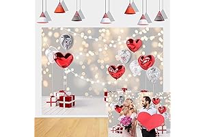 Valentine's Day Backdrop for Photography Glitter Bokeh Red Love Party Background for...