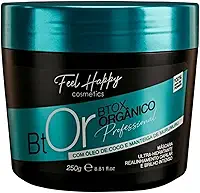 Mascara Capilar Anti Frizz BTox Orgânico Sem Formol 250gr Feel Happy
