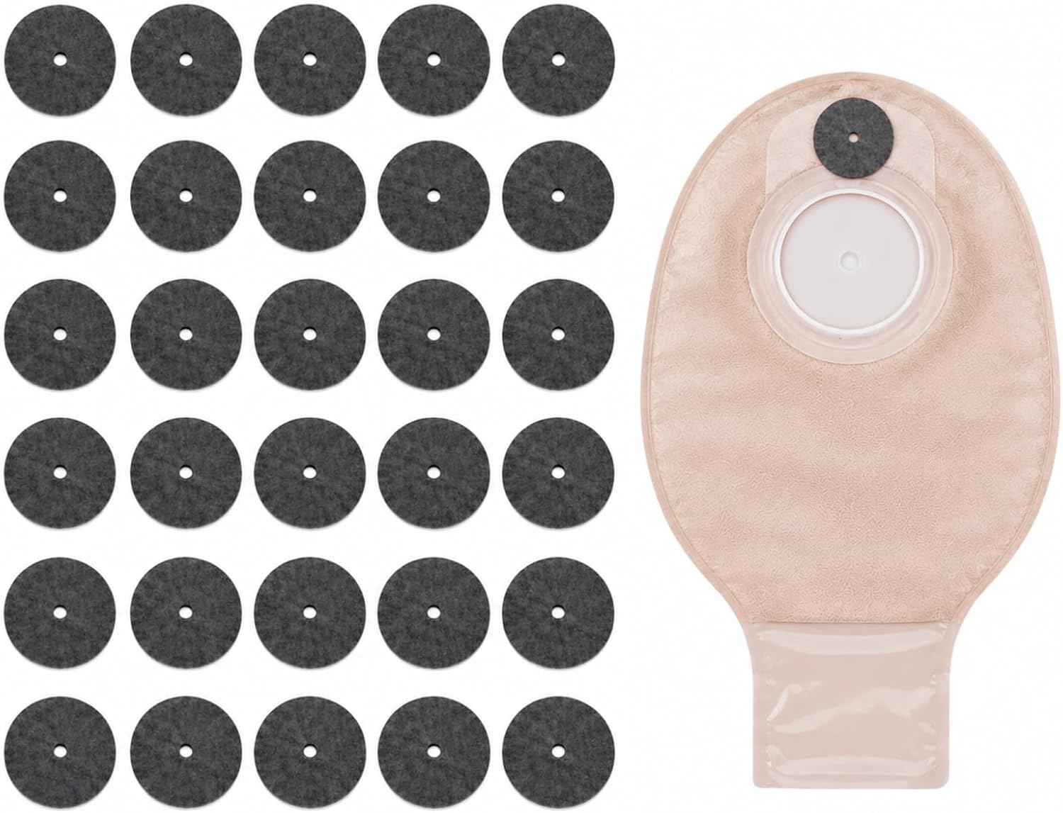 Ostomy Bag Carbon Filter Pads, 1.18″ Diameter Odor Absorber Air Vent Filter Sheets for Ostomy Colostomy Supplies (50 PCS)