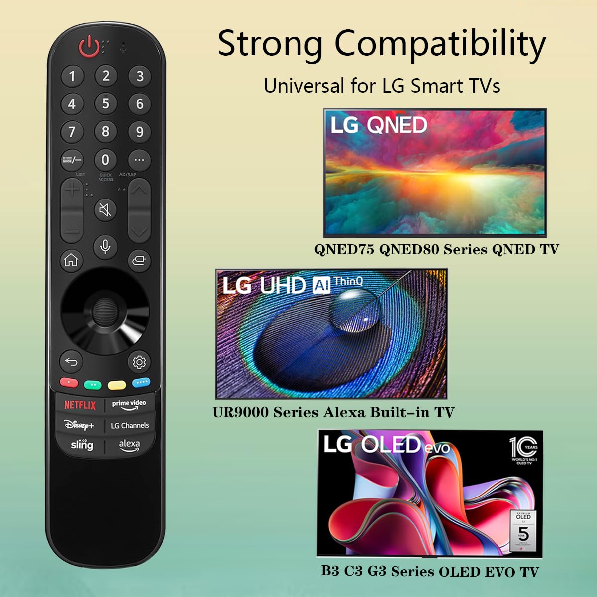 MR23GA - Telecomando Magic Voice di ricambio per LG UR9000 G3 Series OLED EVO 4K Smart TV 43UR9000PUA 50UR9000PUA 55UR9000PUA 65UR9000PUA 75UR9000PUA OLED55G3PUA OLED65G3PUA OLED77G3PUA PUA OLED8