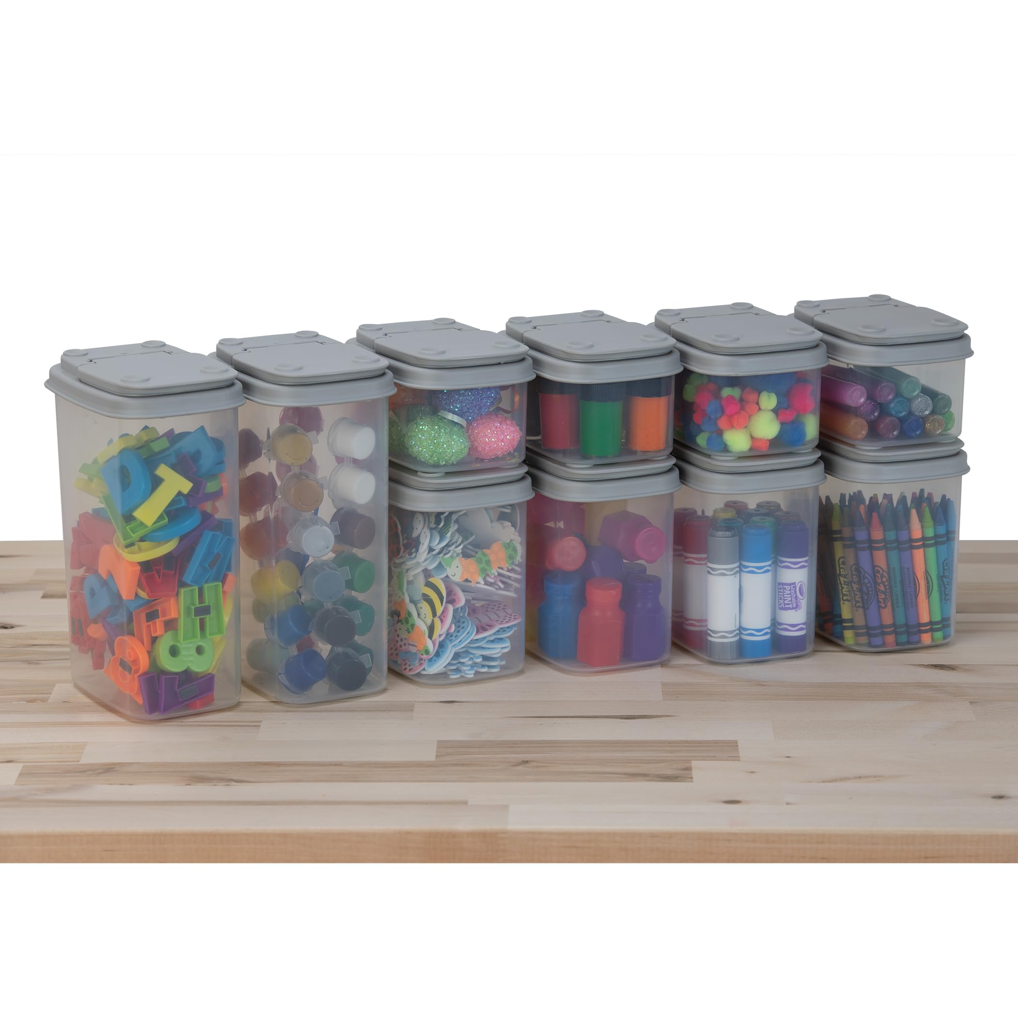 WillingHeart Contenitore per Lego Bricks Plastica con Coperchio Scatole Organizer Impilabili Contenitori Giochi Bambini 2 Livelli Trasparenti Porta Minuteria Mattoncini Grandi Storage Box