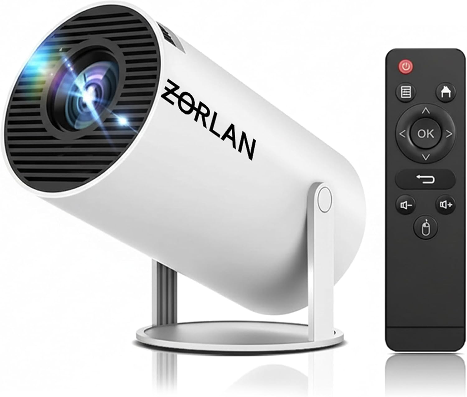 Proyector Portátil Soporte 4K/1080, Android 13 con WiFi 6 y Bluetooth 5.0, Pantalla Gigante Rotación 180°, Altavoces HiFi, Silencioso y Compacto para Cine en Casa y Exteriores