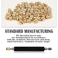Vista 6 de FERCAISH 100 tuercas moleteadas, insertos roscados de latón para piezas impresas en 3D, tuercas de latón, tornillos de rosca de sarga