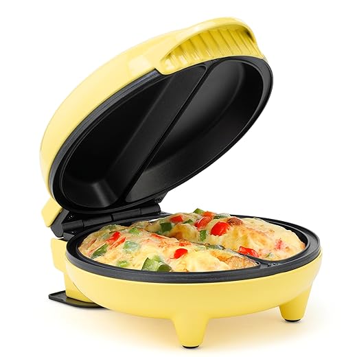 Holstein Housewares - Non-Stick Omelet & Frittata Maker, Black/Stainless Steel - Makes 2 Individual Portions Quick & Easy