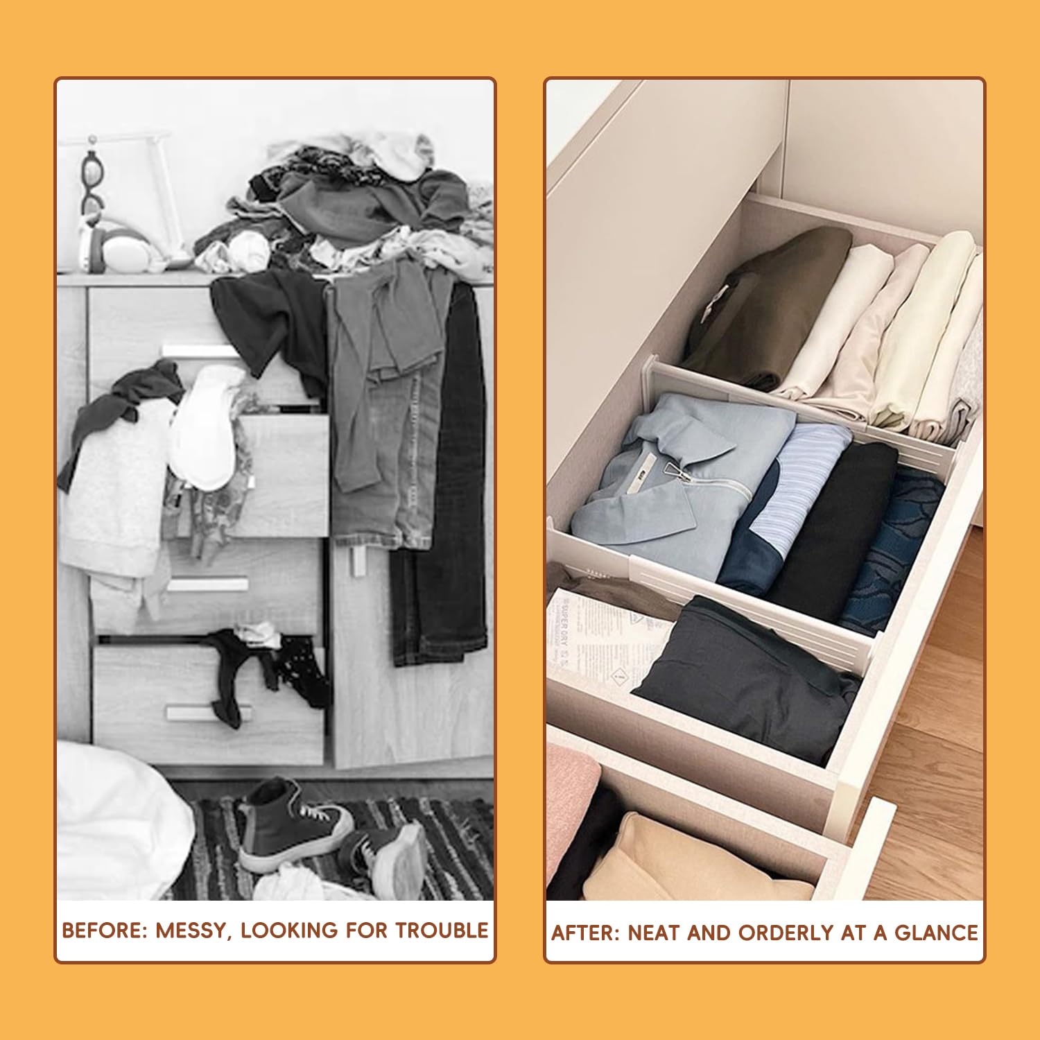 20 divisori per cassetti grandi e regolabili, organizer per riporre oggetti da cucina, posate, trucchi, calzini, possono aiutare in ordine ufficio, scrivania, clinica, camera da letto (38 cm x 11 cm