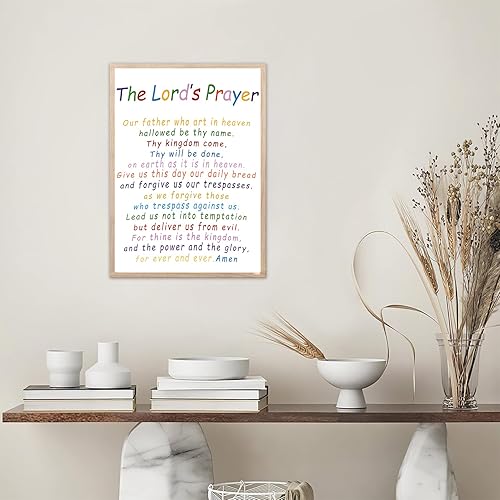 Miniatura 3 de Decoración de pared con texto en inglés "The Lords Praying", póster de impresión cristiana de las Escrituras, versículos bíblicos de 8 x 10