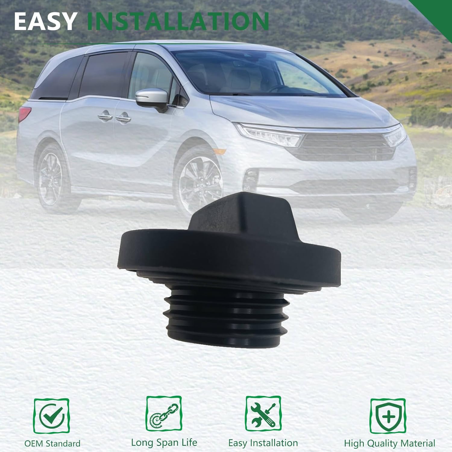 Engine Oil Filler Cap for Honda CR-V (2003-2019) & Odyssey (2004-2019) – Heat-Resistant, Easy Install, Exact Fit, Replaces 80985, 15610-RAA-A01, 15610-P5G-000