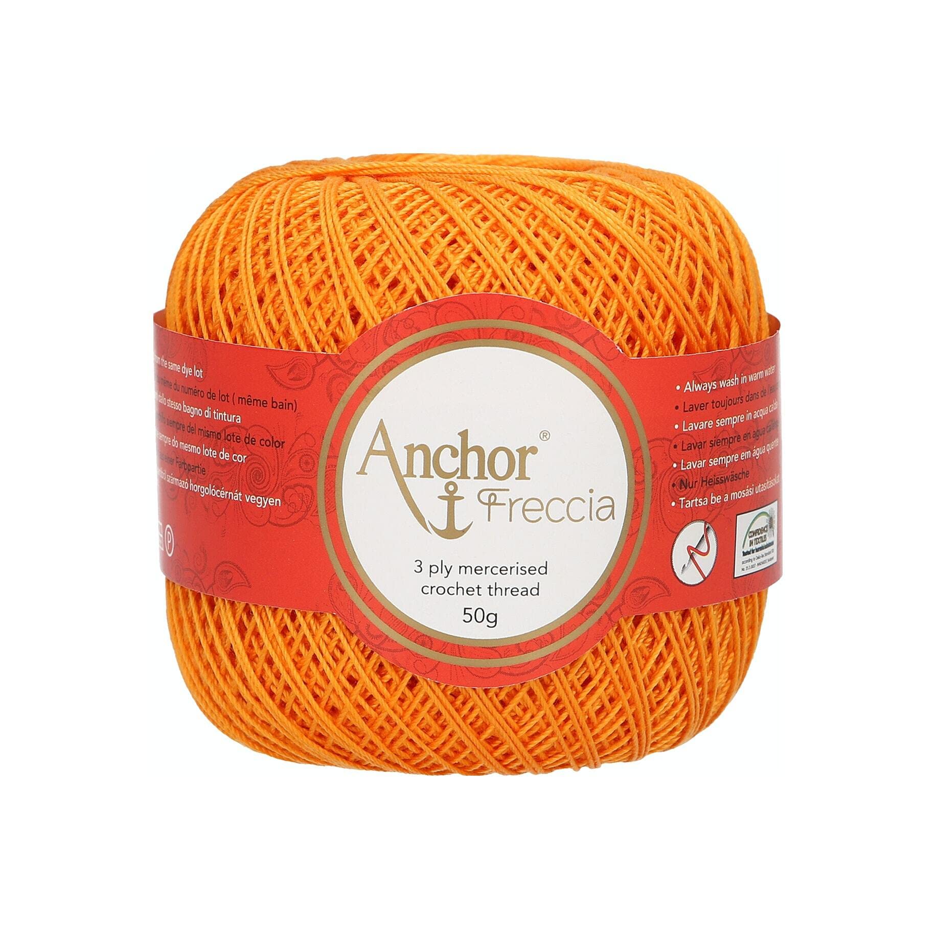 Anchor Freccia Crochet Cotton No 12-50g Ball - Orange Colour 00314