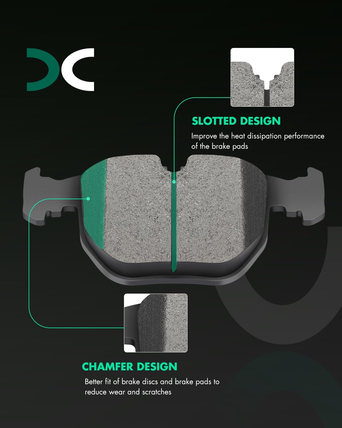 SCITOO D681 Front Ceramic Brake Pads Sets Fit For BMW 530i 540i 740i 740iL M5 X5,For Land Rover Range Rover 2003-2005