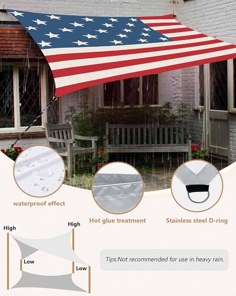 Amazon.com : Sun Shade Sails Canopy American Flag