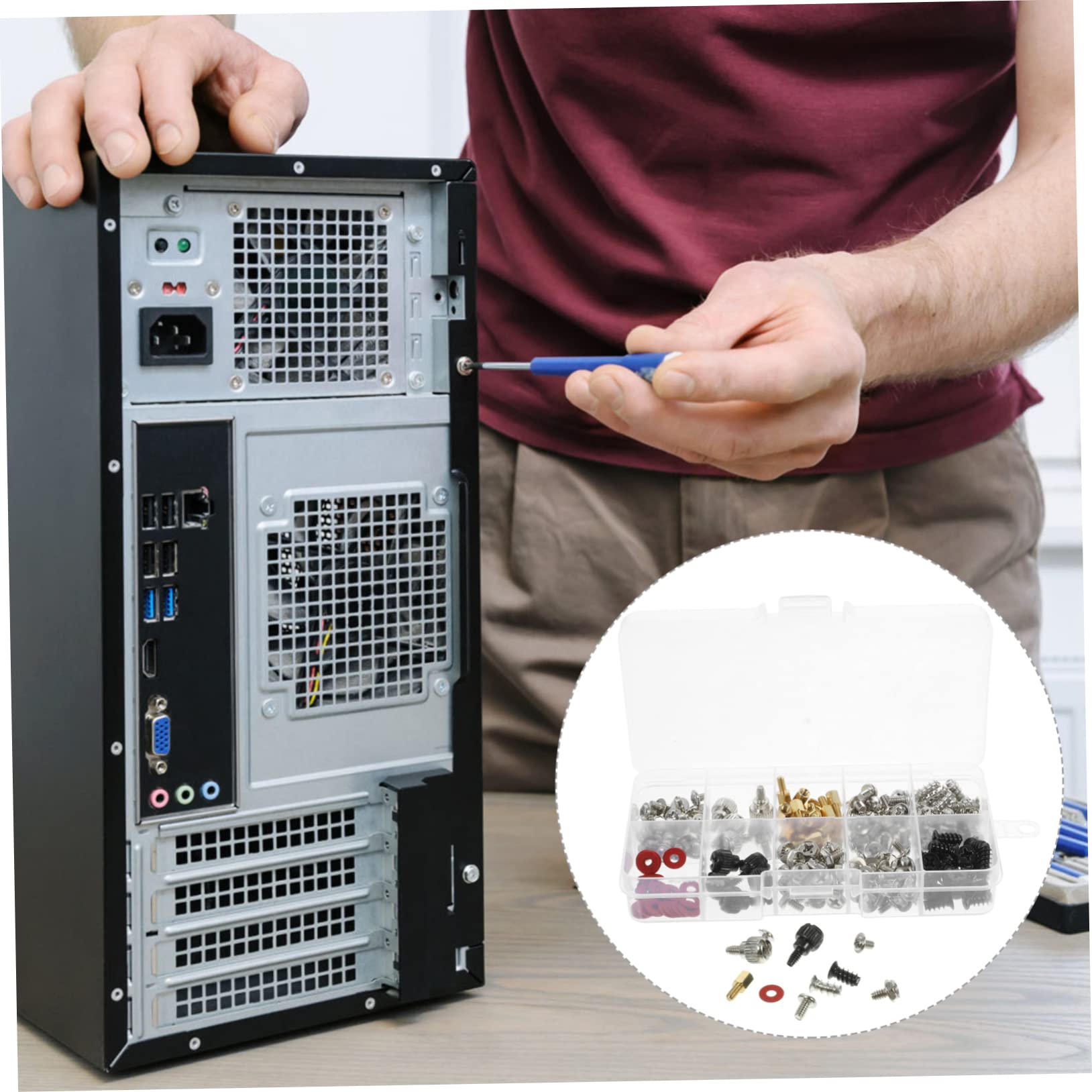 Housoutil 1 Set Screw Kit for Computer Assembly Flat Head Cap Screws for Motherboard Chassis Power Supply Hard Disk and Fan Installation Durable Easy to Use