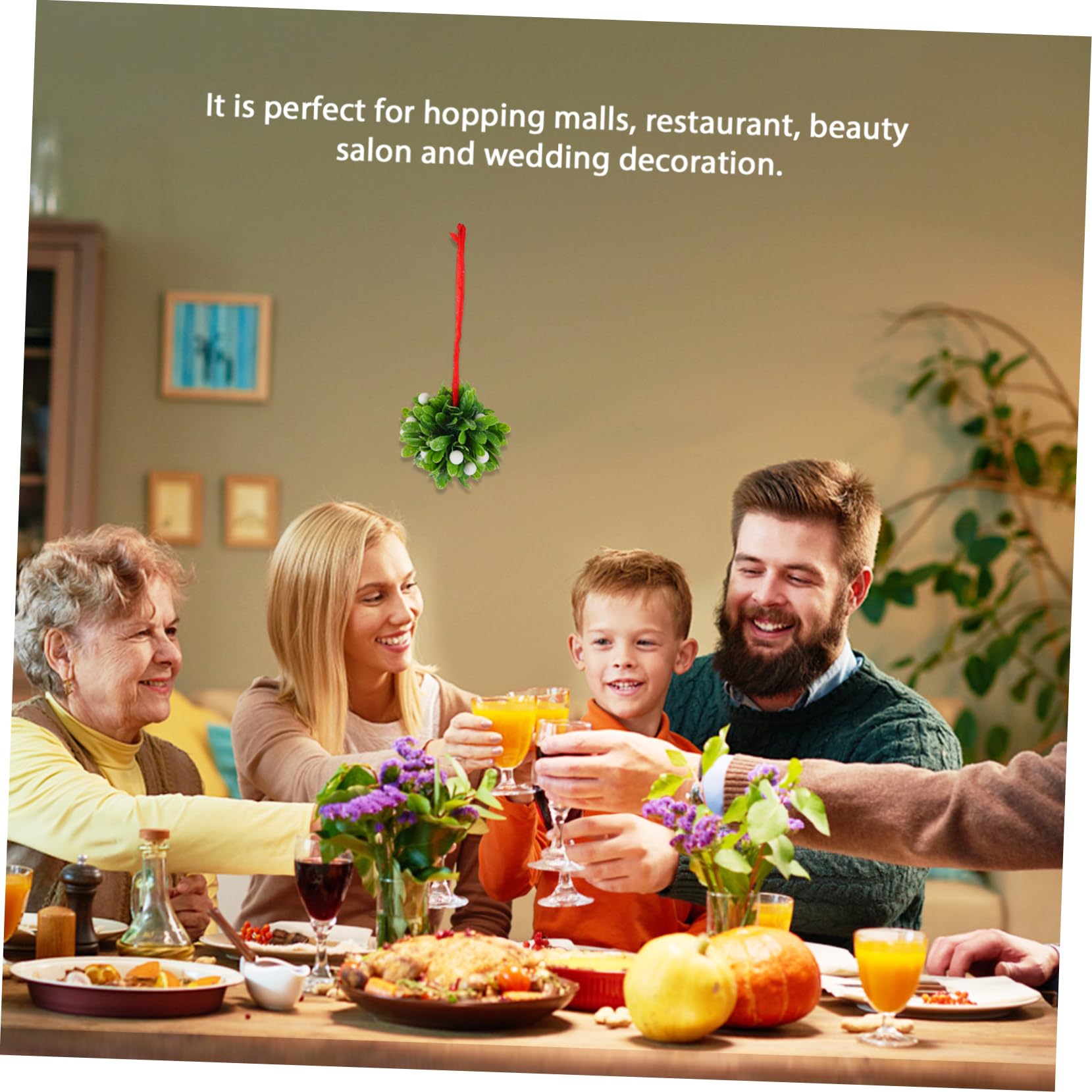 TOPBATHY 3stücke Künstliche Hängende Blumen Kugel Dekoration Für Weihnachten Hochzeiten Partys Lebensnahe Pflanzenkugel Mit Zufälliger Farbwahl Schleife Für Innen Und Außenräume