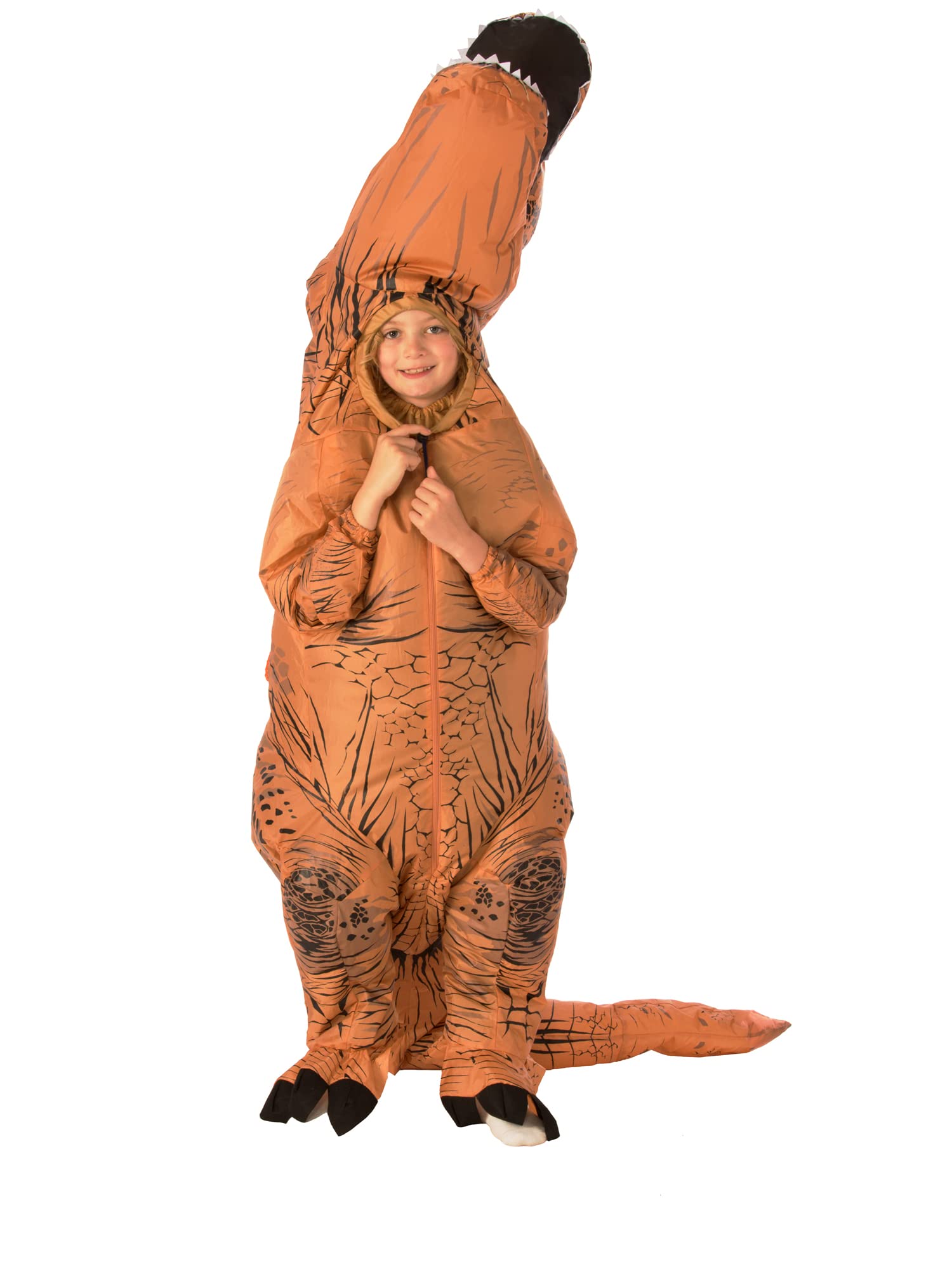 Rubies Disfraz T-Rex Hinchable para niños y niñas, Traje inflable, Talla única infantil, Oficial Jurassic World para Navidad, Carnaval, Halloween, Cumpleaños