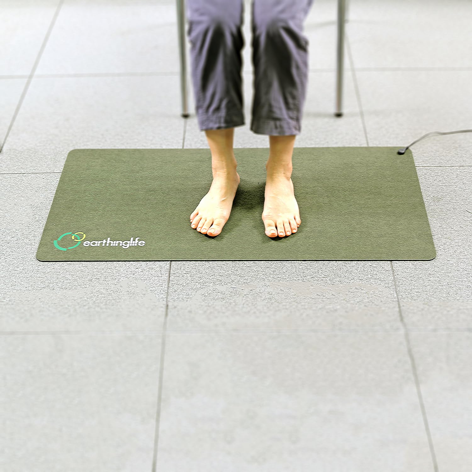 Grounding Mat High Conductivity Microfiver Suede for Foot Bed Computer 40 x 85 cm Earthing Universal Pad Therapy Better Sleep, Riduce lo stress, Improve Balance, Flessity, Green40 x 85 cm