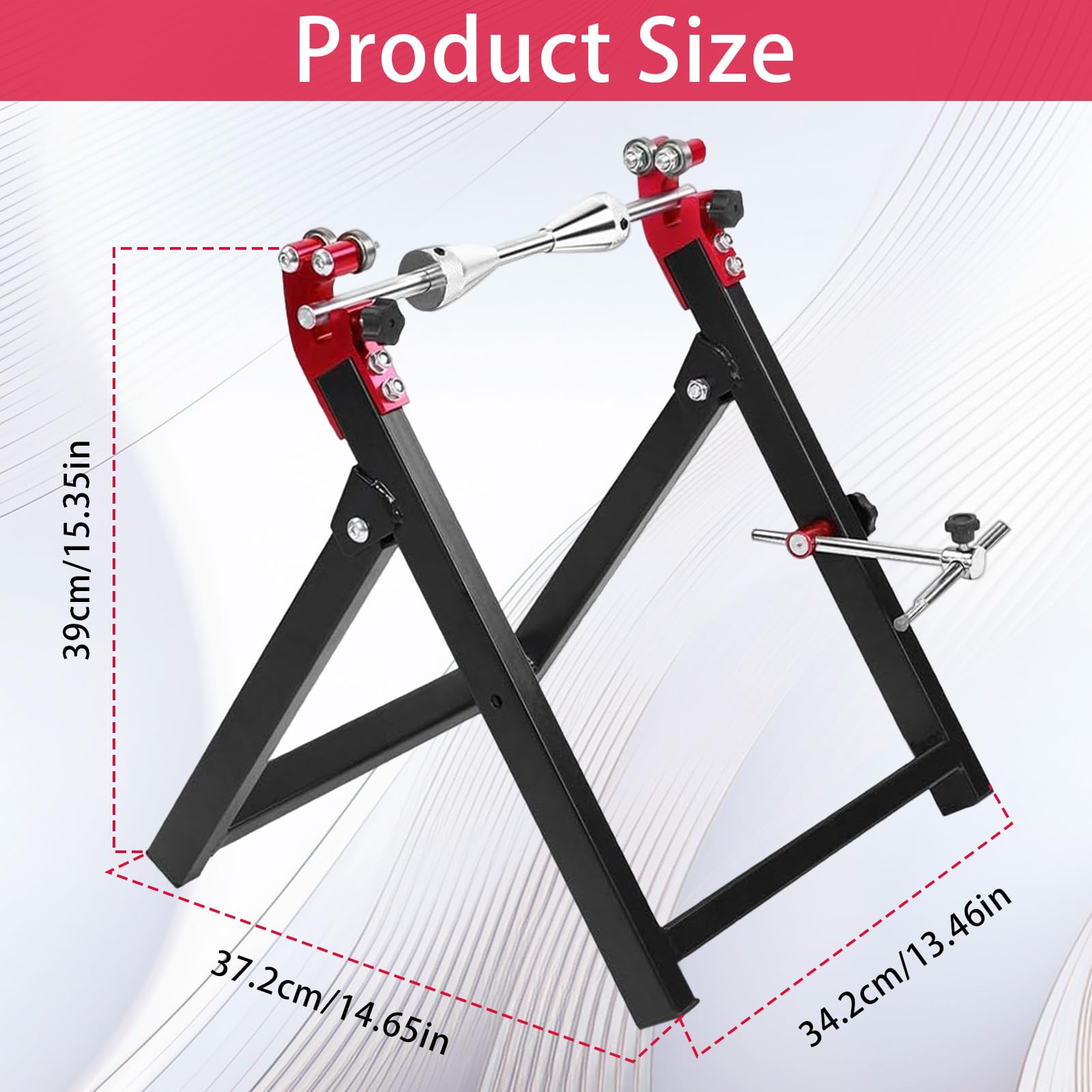 Balanceadora de Neumáticos, Soporte de Equilibrio de 34,2 * 37,2 * 39 cm para Ruedas de Motocicleta con Accesorios de Instalación, Soporte de Centrado de Hecho para Neumáticos de 5 * 23 Pulgadas