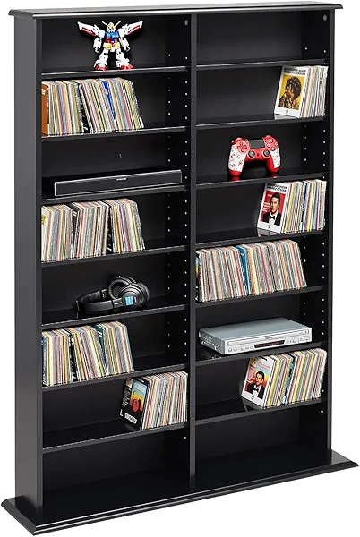 Prepac 2 Column Display Cabinet Media Storage, 38.75" Wide, Black