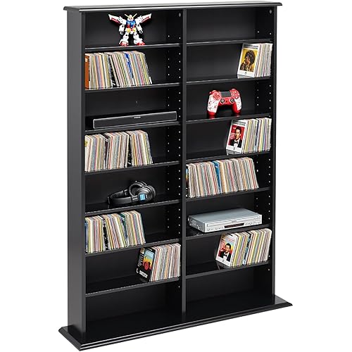 Prepac 2 Column Display Cabinet Media Storage, 38.75" Wide, Black