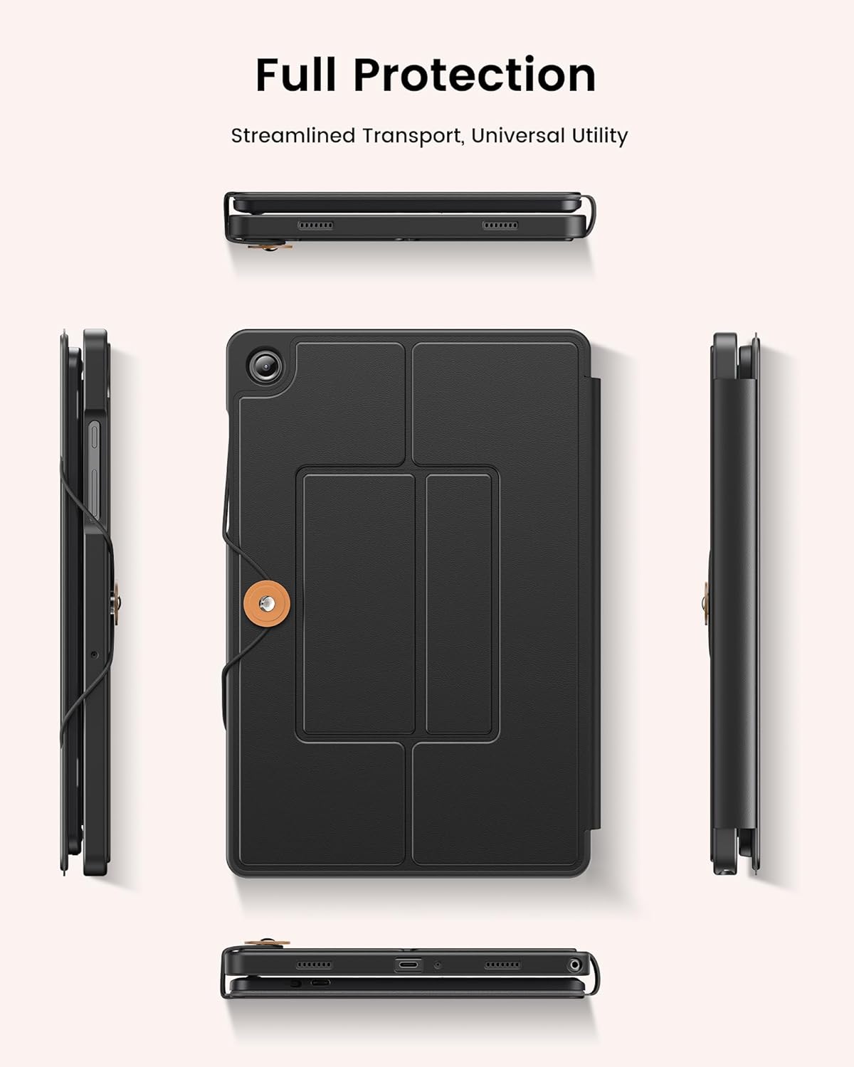 INFILAND Keyboard Case for Samsung Galaxy Tab A9 Plus 5G with 7-Color Backlight & High Precision Trackpad, Slim and Portable Detachable Folder Style Keyboard Case for Tab A9 11 inch (Anthracite)