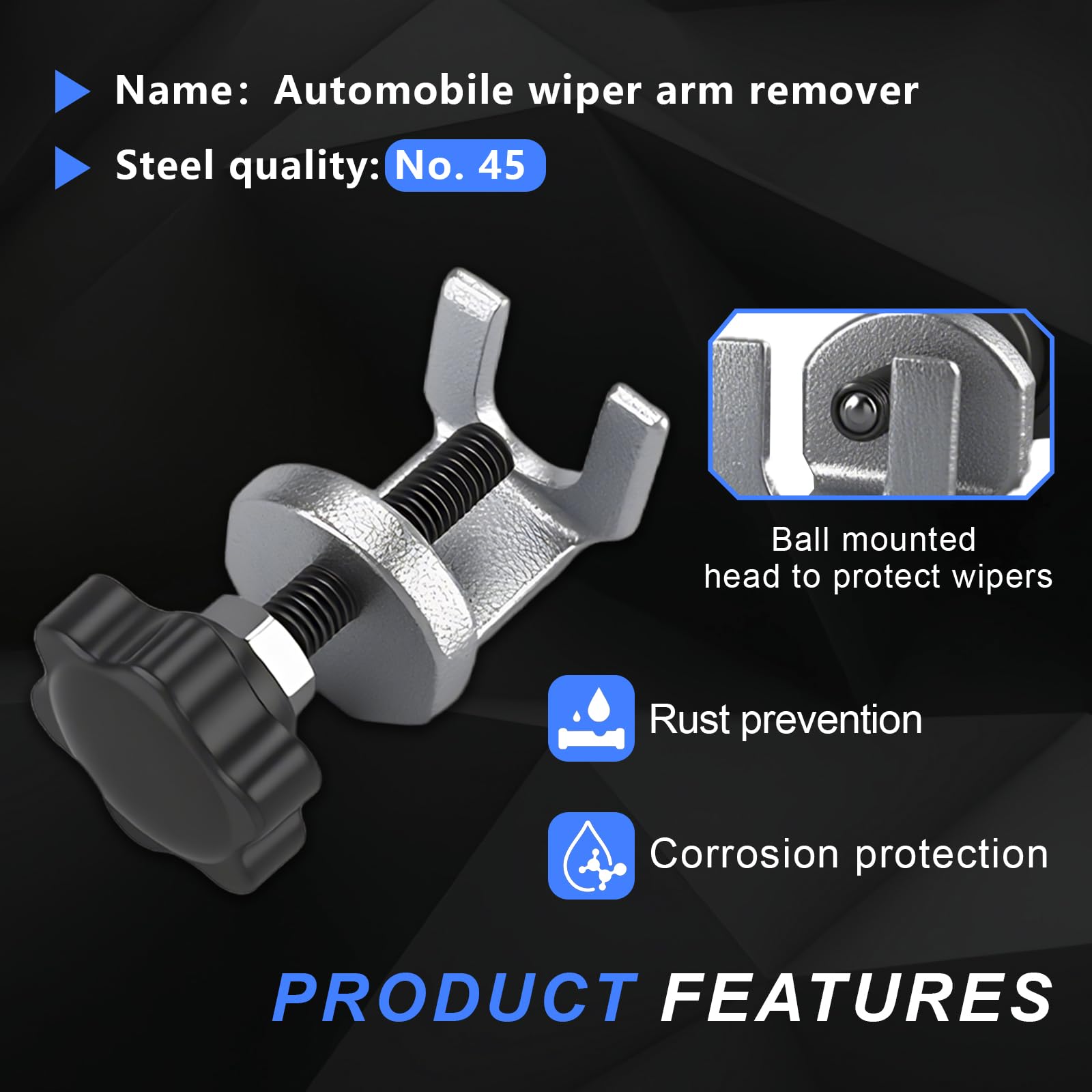 Estrattore per braccio tergicristallo, strumenti per tergicristalli, strumento di smontaggio per braccio tergicristallo regolabile, estrattore universale per braccio tergicristallo per auto, rimuovi