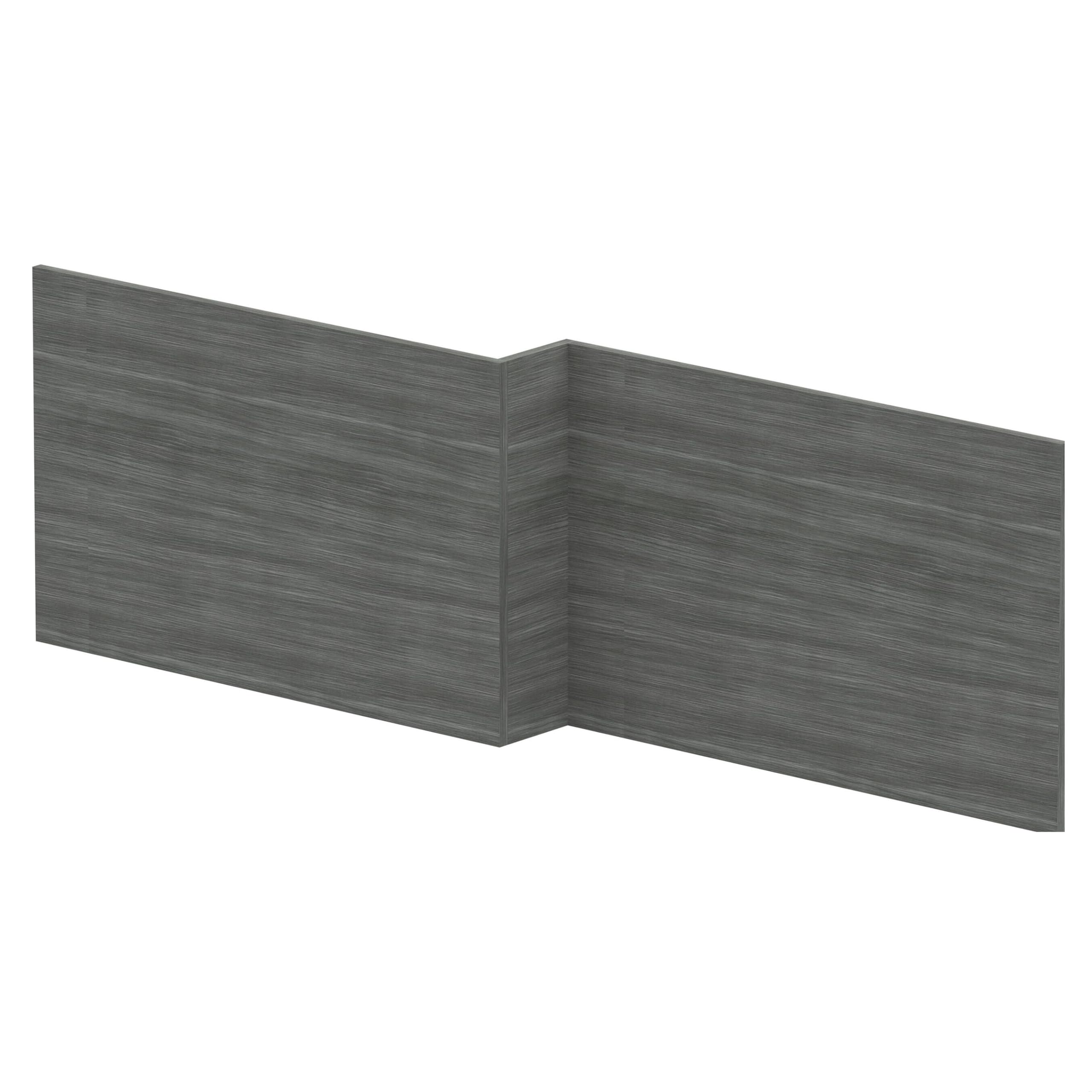 Balterley Wooden Front Bath Panel L Shape 1700mm, Bath Panels, Bathroom Front Panels for Bathtub, Water Resistant Side Panel for L-Shaped Bathroom Baths and Soaking Tubs (Woodgrain Anthracite)
