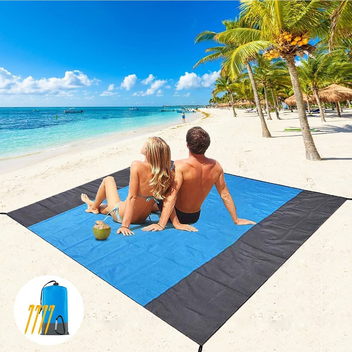 Nenrte Beach Blanket Sandproof Waterproof, 83" X 79"Oversize Sandfree Waterproof Beach Mat Outdoor Portable Picnic Blanket for 1-5 Adults,for Beach, Travel, Camping, Hiking (B09Z6WBSZH) Amazon Price History, Amazon Price Tracker