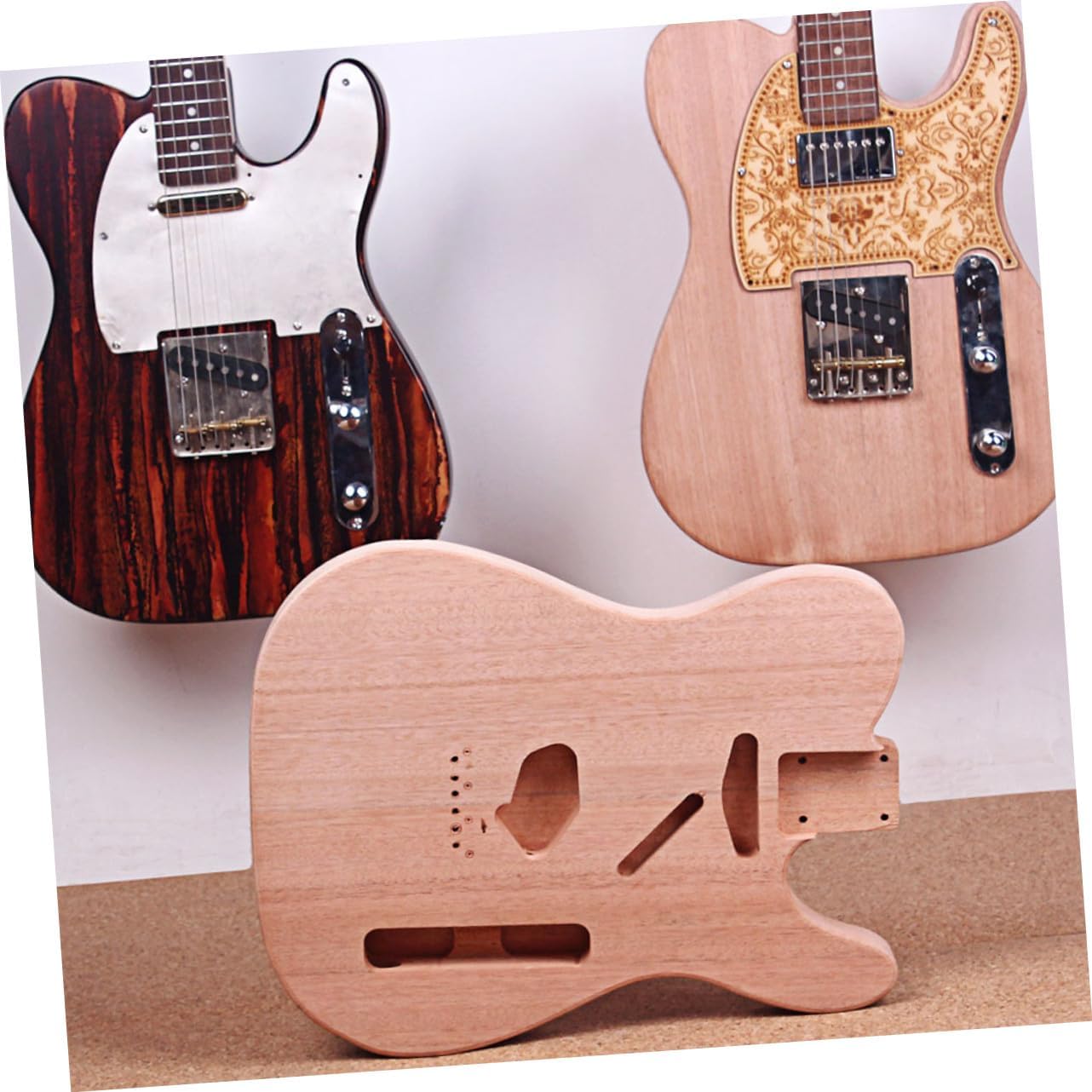 Generic Unfinished Tl Style Electric Guitar Body Blank Wooden Barrel DIY Replacement Part with Pre-drilled Neck and Wire Path for Guitar Beginners and Enthusiasts