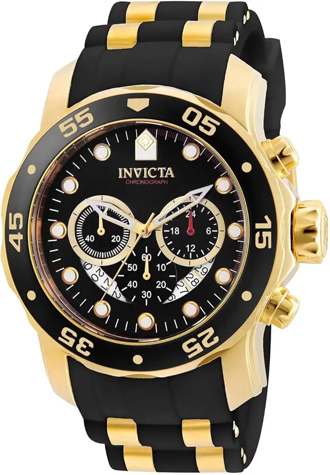 Relógio masculino Invicta 6981 Pro Diver Collection, cronógrafo, mostrador preto