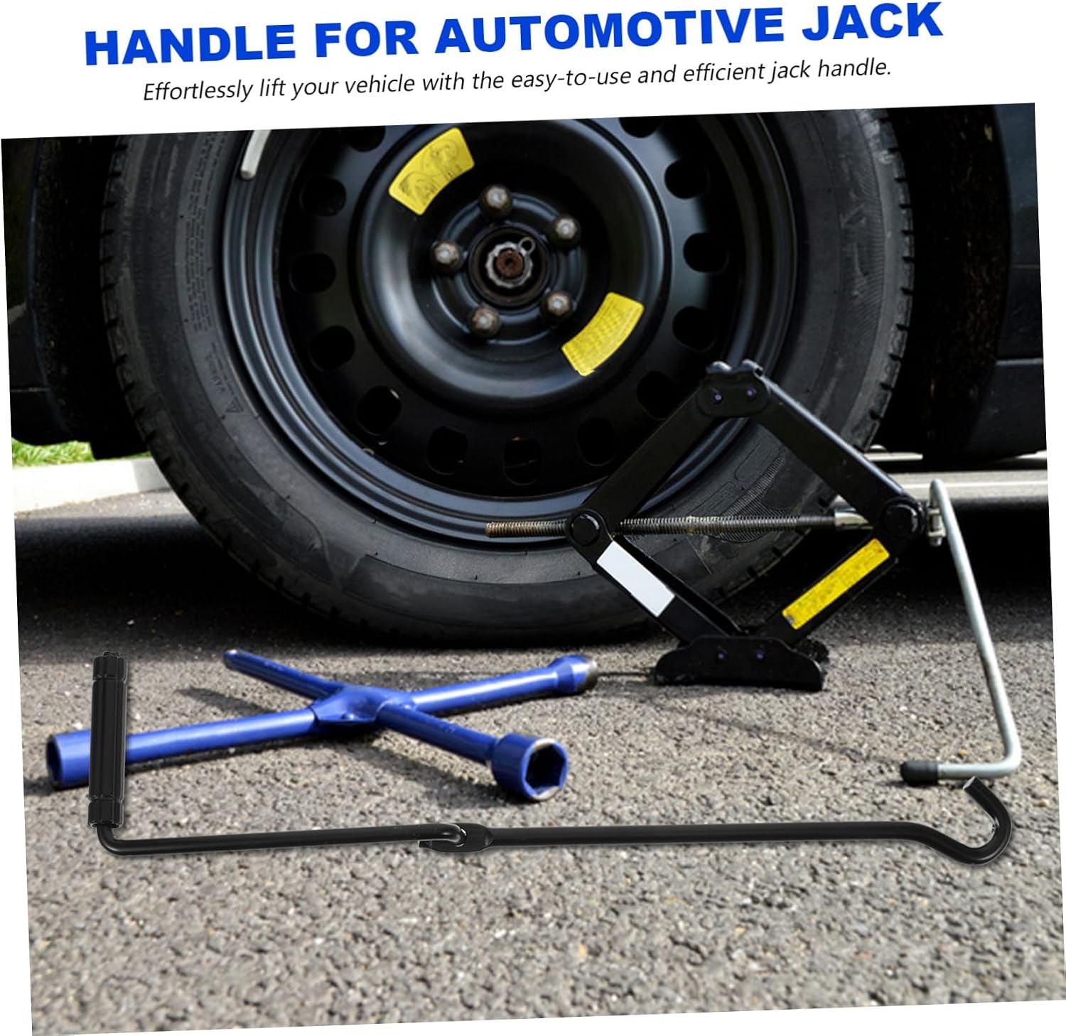 Sturdy Scissor Jack Crank Handle Metal Hand Jack Tool Compact Car Lift Crank Handle for Tire Change and Heavy Lifting with Detachable Design for Easy Storage