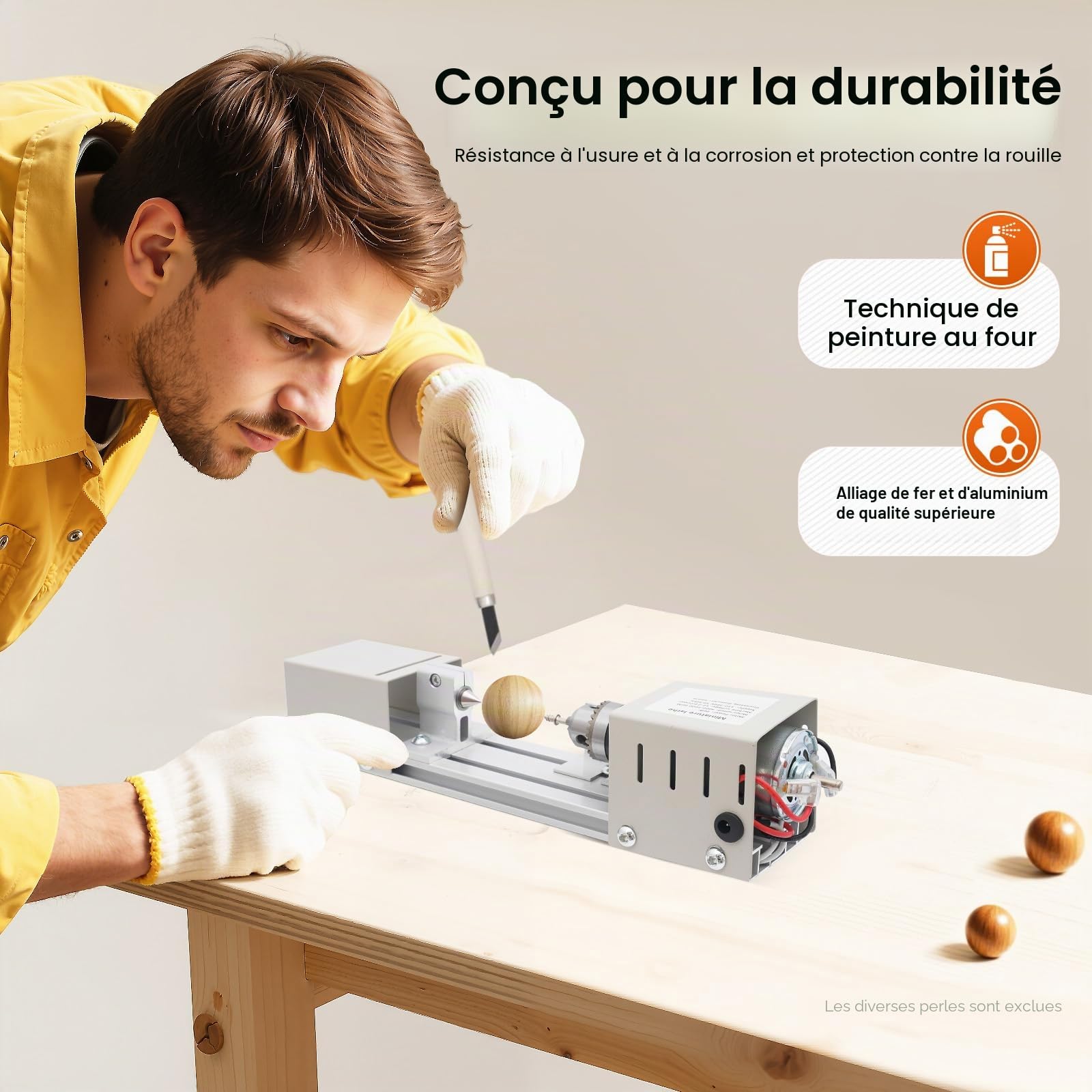 Mini tour 100 W 220 V Tour précis Machine à perles 4000-9000 tr/min 7 niveaux de vitesse Régulation de vitesse à perles Machine DIY CNC