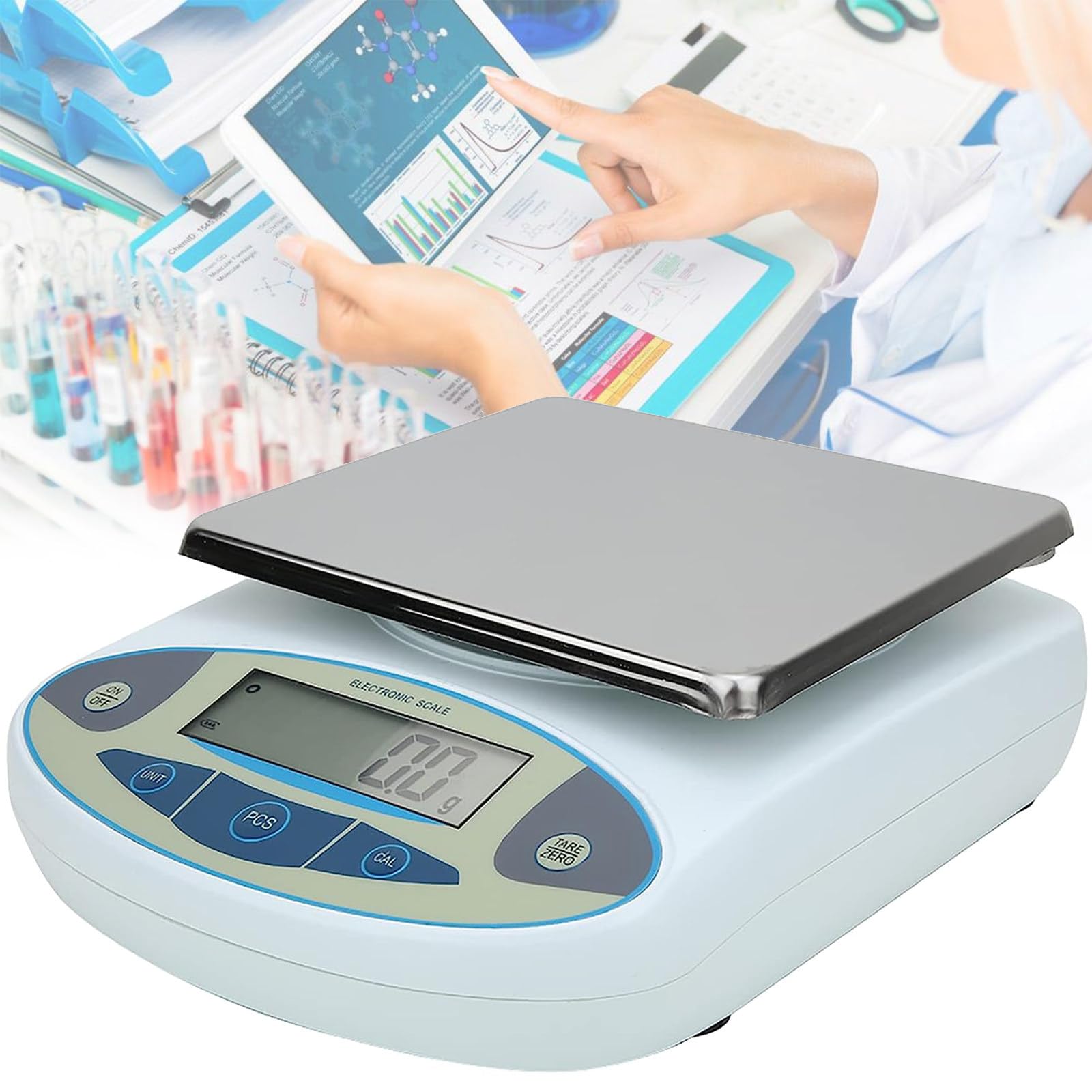 Balanza electrónica analítica de precisión digital, báscula de precisión de 5-30 kg, conversión de 13 unidades, función de conteo, pantalla LCD, para joyería de laboratorio universitario, 30 kg
