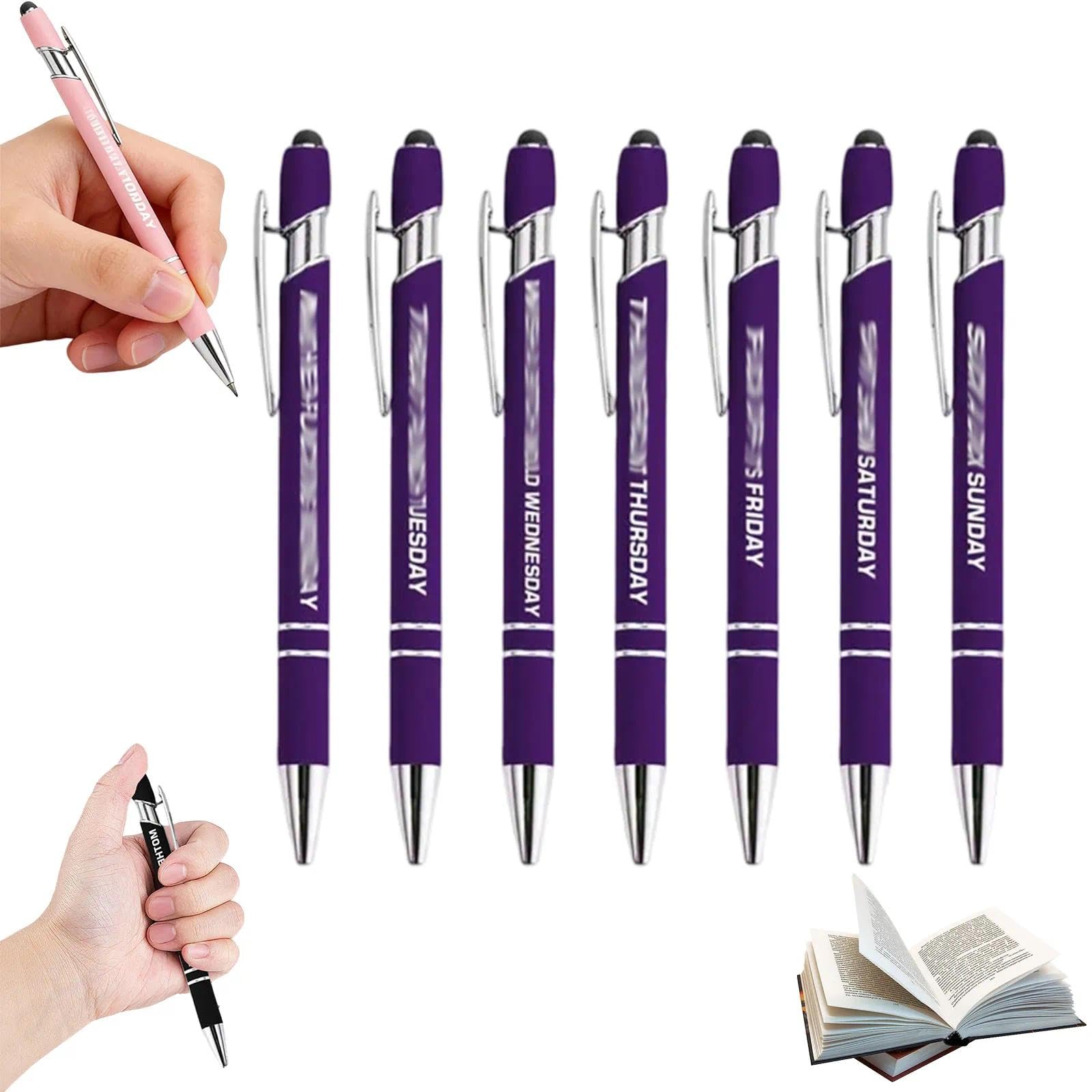 UBIETY Funny Daily Quotes Pen 7 Day Metal Pen Set Funny Stress-Relief Daily Quotes Metal Ballpoint Pens Set