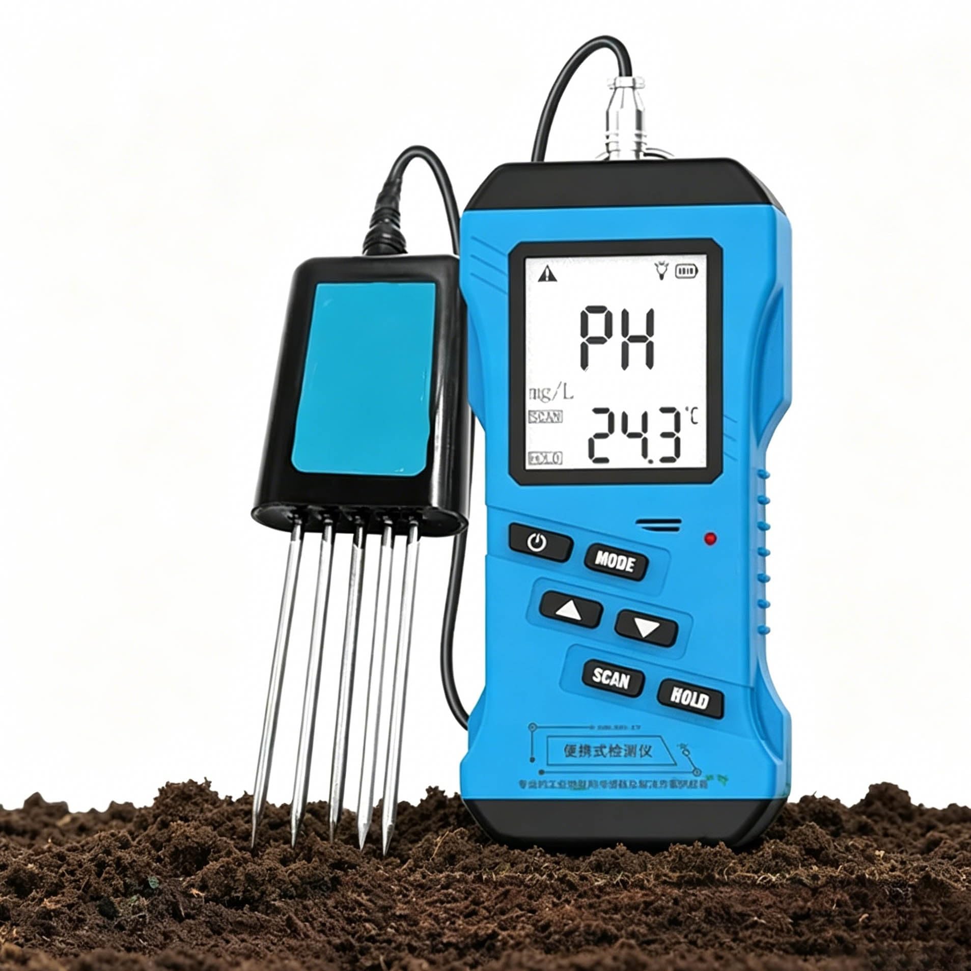 Kit de prueba de suelo 2 en 1: medidor digital de PH y NPK for jardín, granja, césped y plantas | Analizador de fertilidad del suelo for nitrógeno, fósforo, potasio y acidez