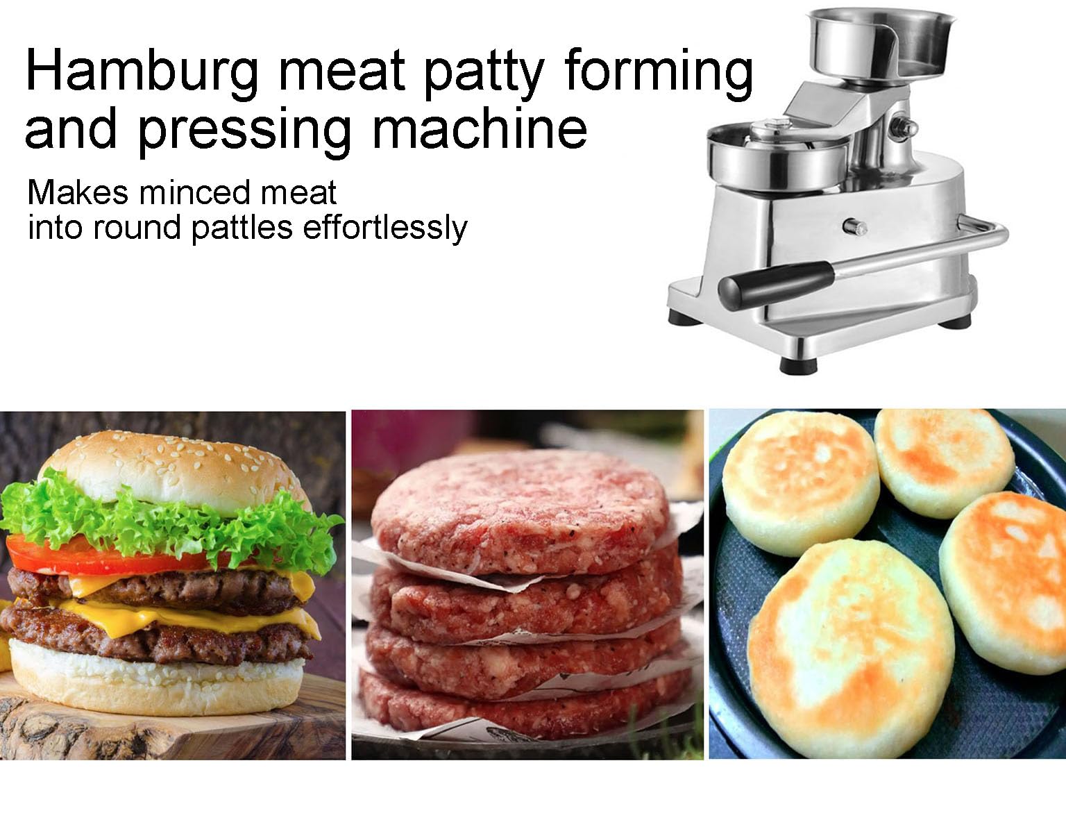 Kommerzielle Hamburger Patty Maker Hamburger Patty Press Molding Maker Edelstahl Heavy Duty Rindfleisch Patty Maschine (Patty Durchmesser 10 cm)