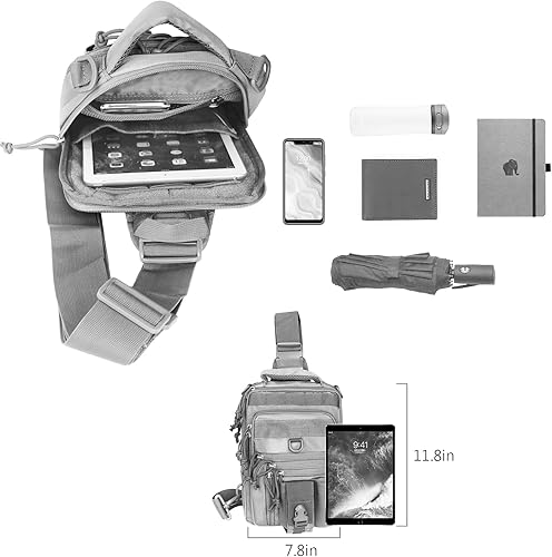 Miniatura 10 de DegeTMVe Funda de pistola doble para el pecho, bolsa de transporte oculta, bandolera, pistola táctica, mochila convertible para disparos, caza