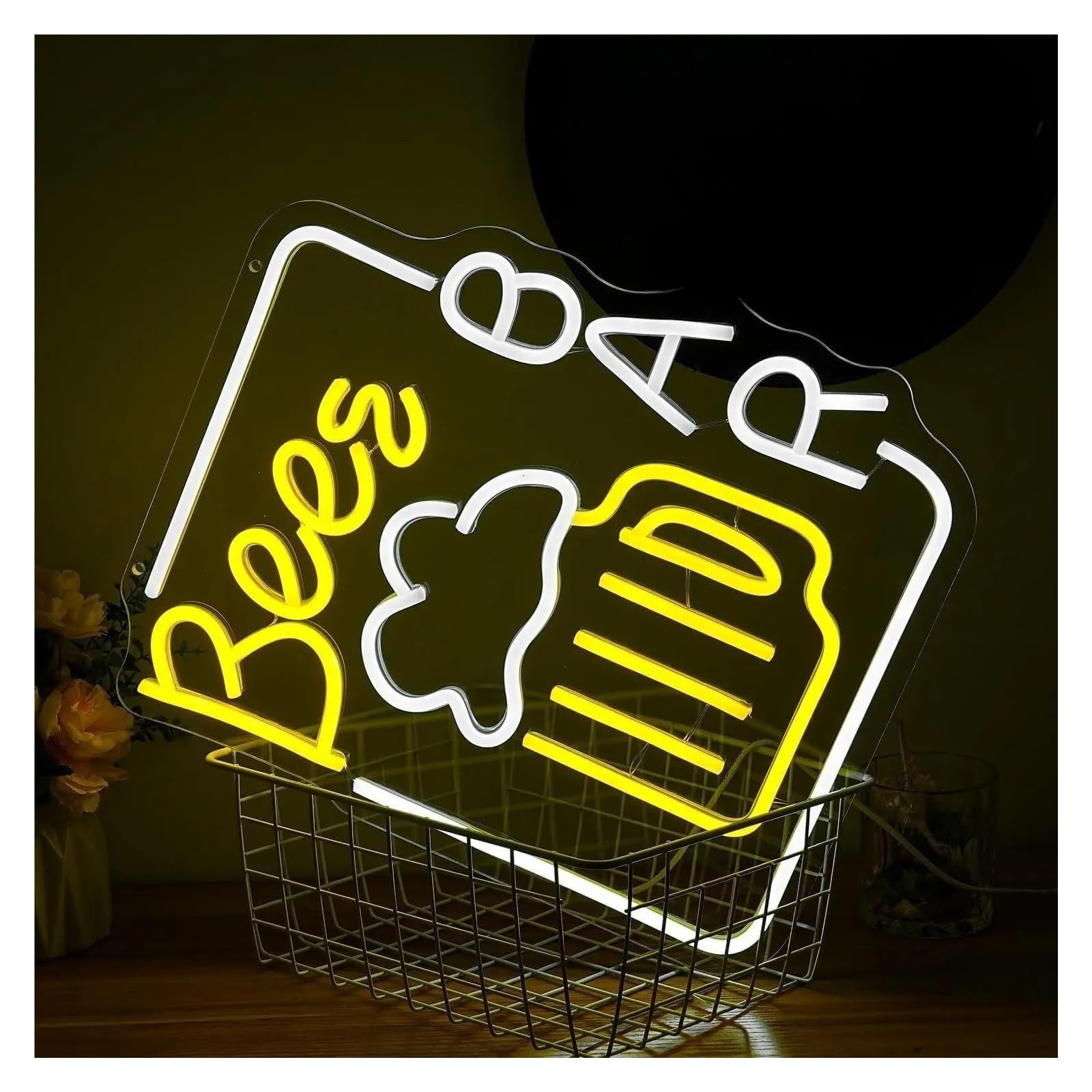 néon signe Enseigne Lumineuse Pour Bar À Bière, Alimentée Par USB, Idéale Pour Une Décoration Murale, Une Salle De Jeux, Un Club, Un Bar Ou Une Fête 30.3cmx36cm