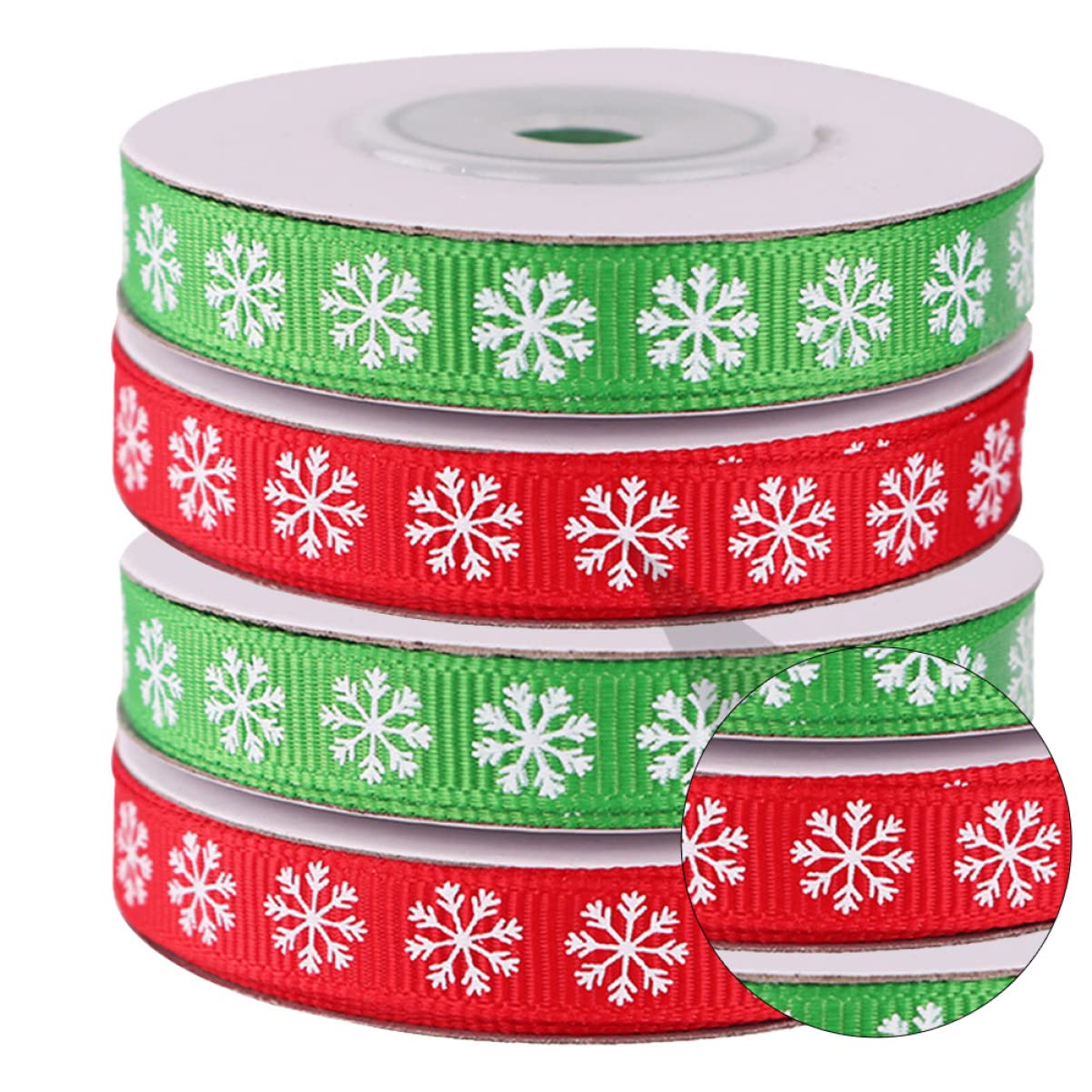 Ciieeo 12rollen Weihnachtsdekoration Schleifenband Mit Schneeflocken-muster Für Und Partys Bastelbedarf Für Festliche Anlässe