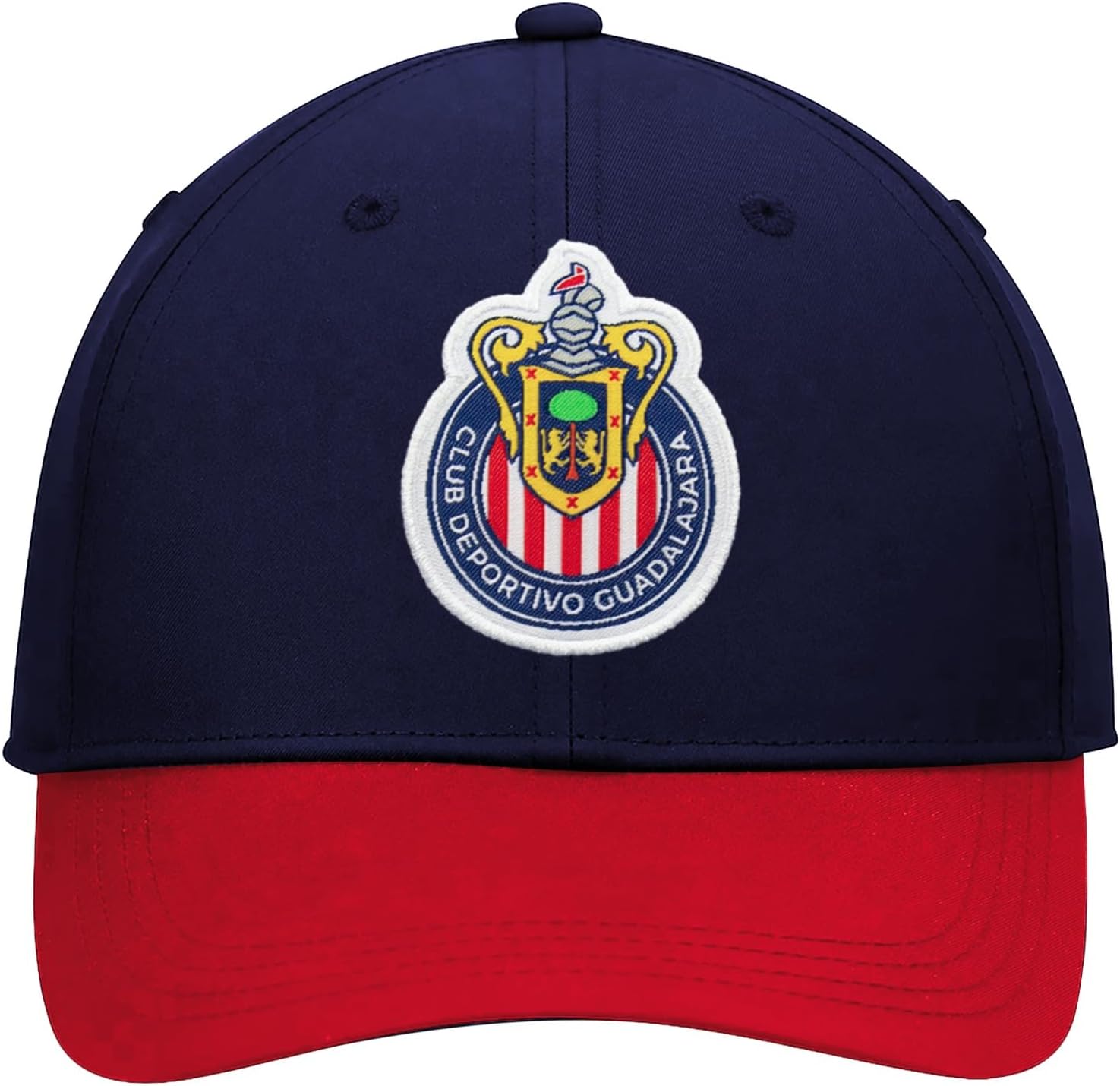 Icon Sports Compatible with Chivas De Guadalajara Official Soccer Cap - Navy w/Red Color Two Tones Design