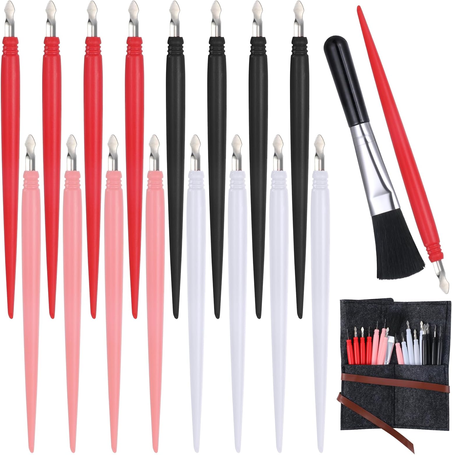 HaiFafafaing 18 Pcs Scratch Art Tools Scratch Painting Drawing Tools Scratchs Art Stylus Sticks for Adults Coloring Pens Stylus Tool Bag Clean Brush for Adults Painting Paper Scratchboard Crafts
