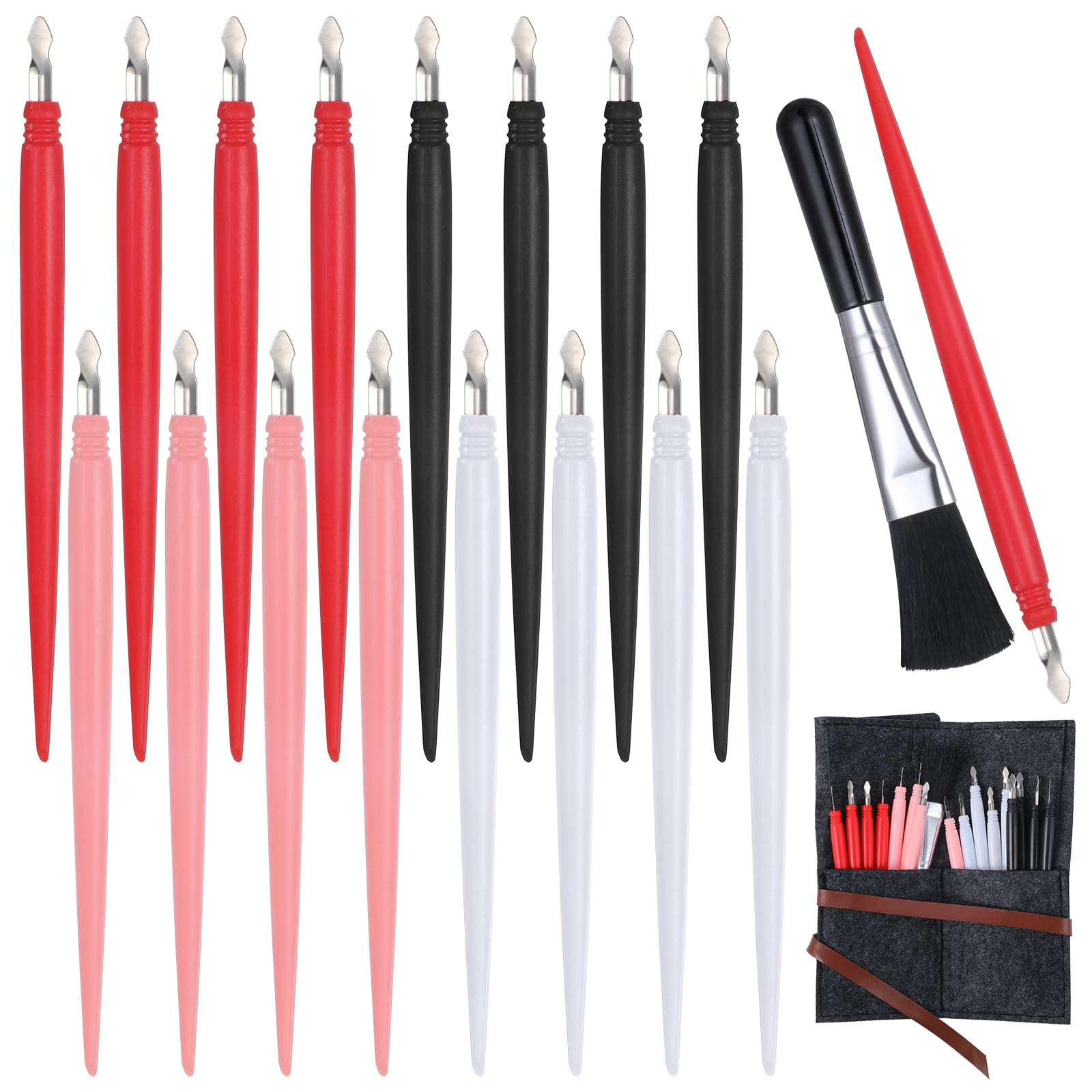 HaiFafafaing 18 Pcs Scratch Art Tools Scratch Painting Drawing Tools Scratchs Art Stylus Sticks for Adults Coloring Pens Stylus Tool Bag Clean Brush for Adults Painting Paper Scratchboard Crafts