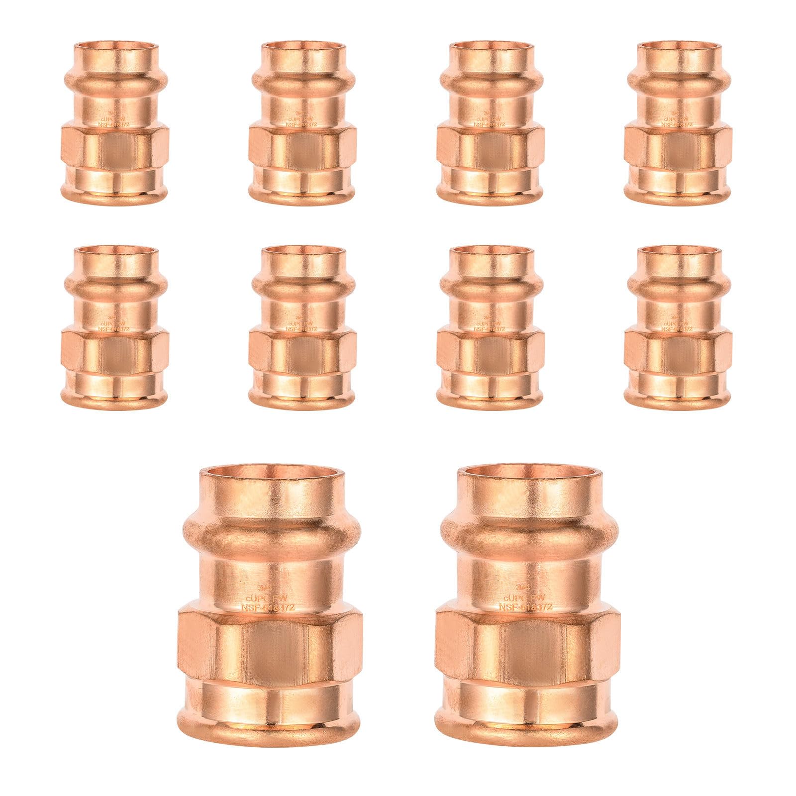 Adaptador de prensa de cobre GUOFIS de 1/2 con rosca hembra para reparar fugas de agua